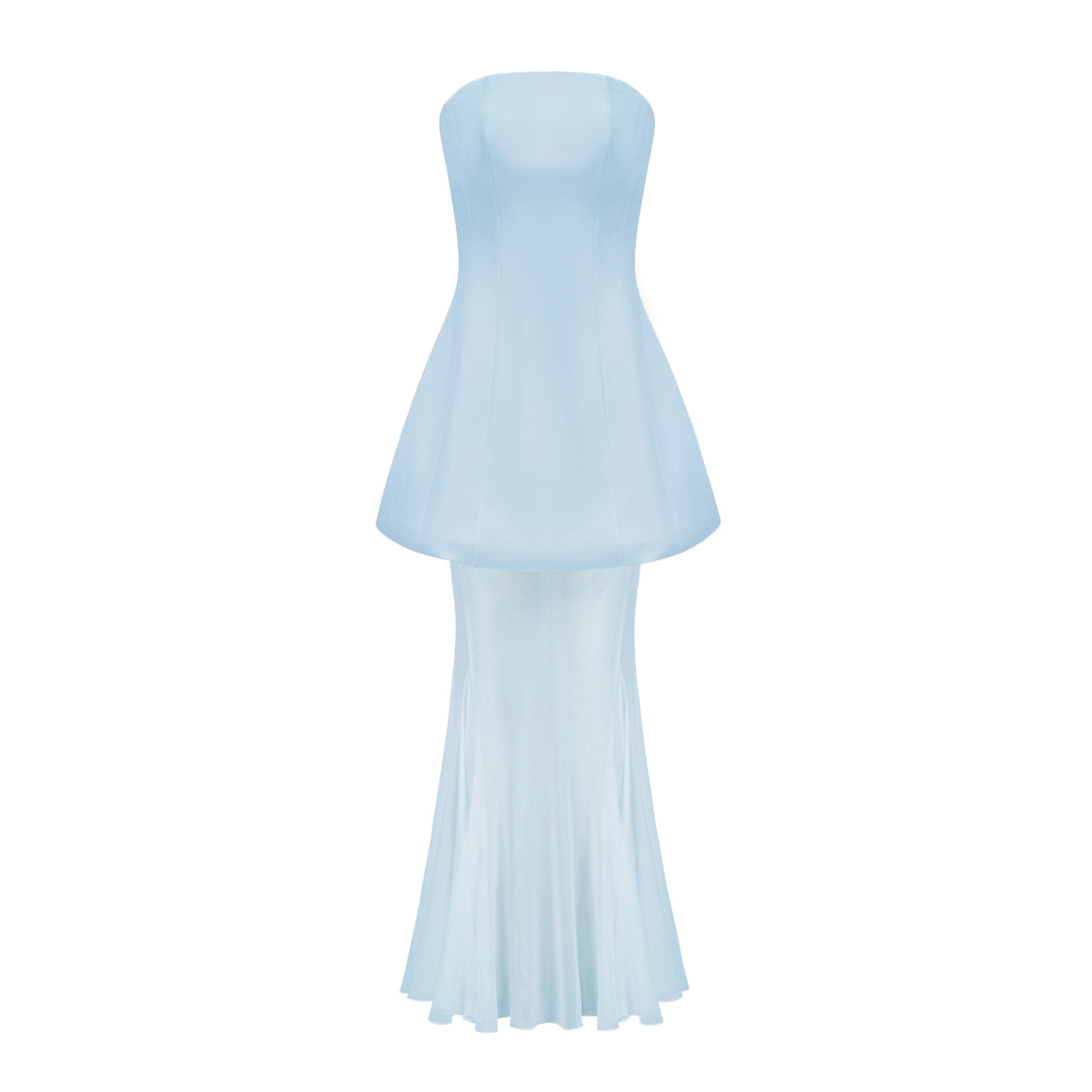 Mélanie Blue Corset Dress & Mesh Skirt Set