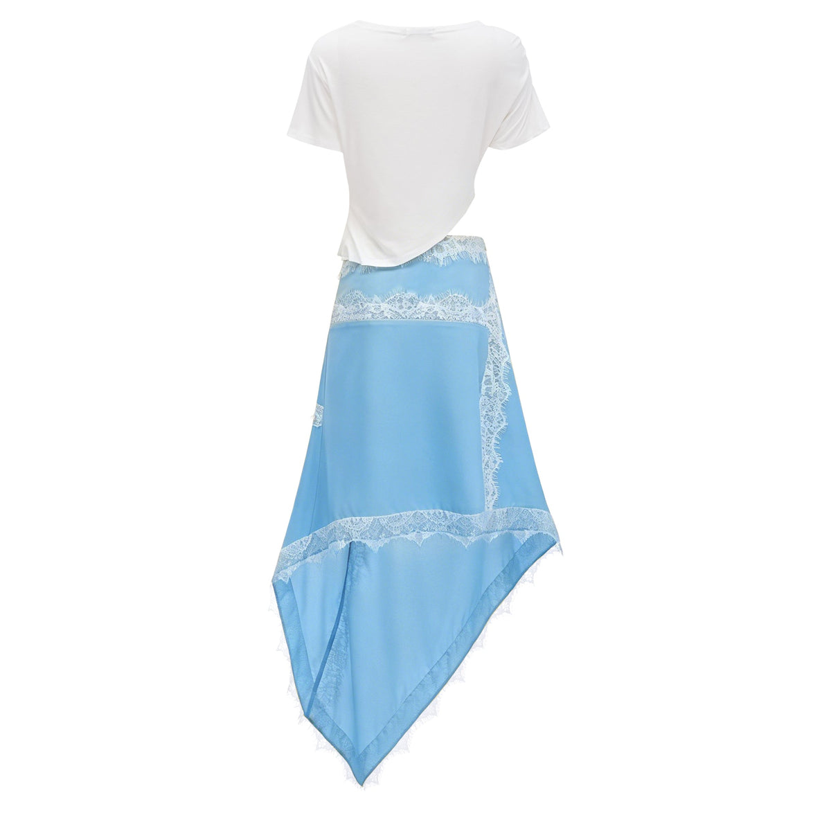 Fiamma Blue Gathered Lace Panel Maxi Dress (Final Sale-US Only)