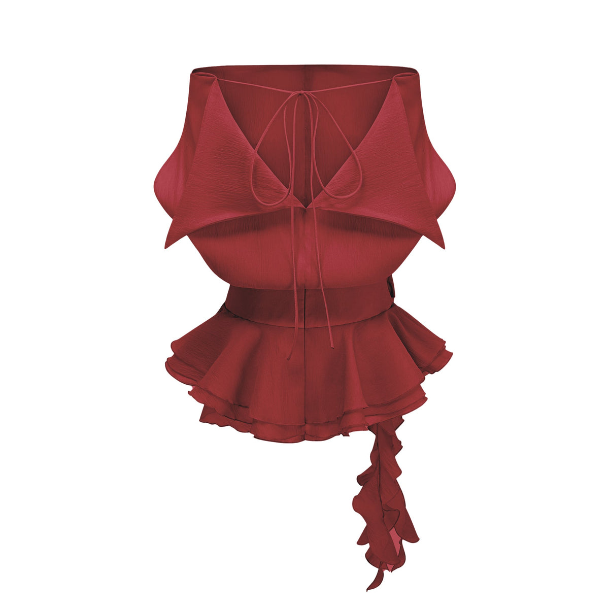 Amélie Red Floral Appliqué Flounced Mini Dress (Final Sale-US Only)
