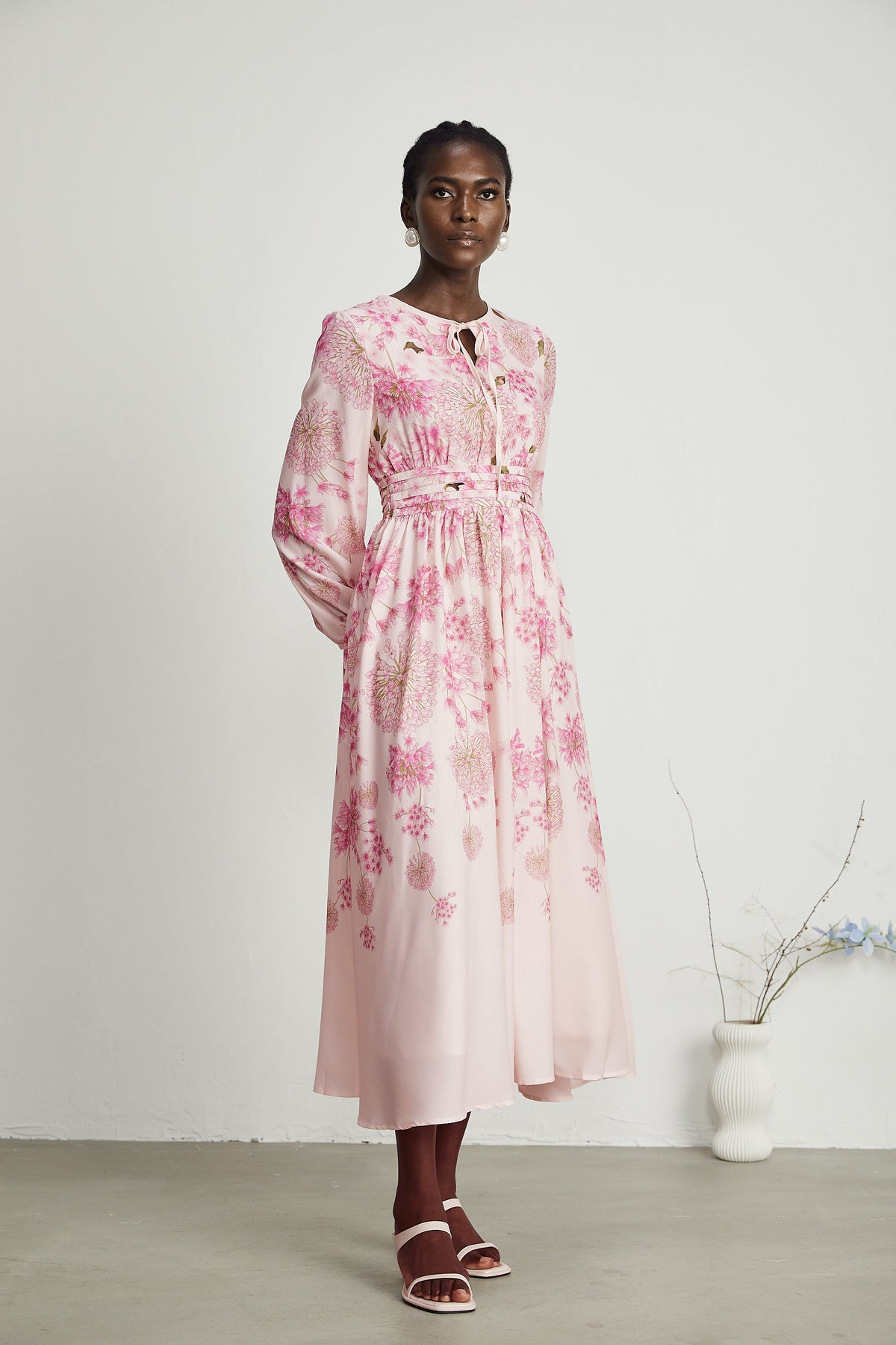 Yvette pink floral-print midi dress (Final Sale-US Only)