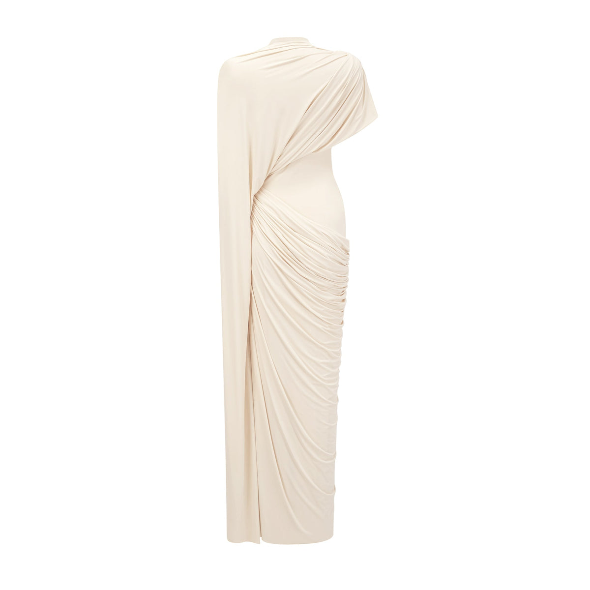 Priscille asymmetrical draped cape & dress matching set in White
