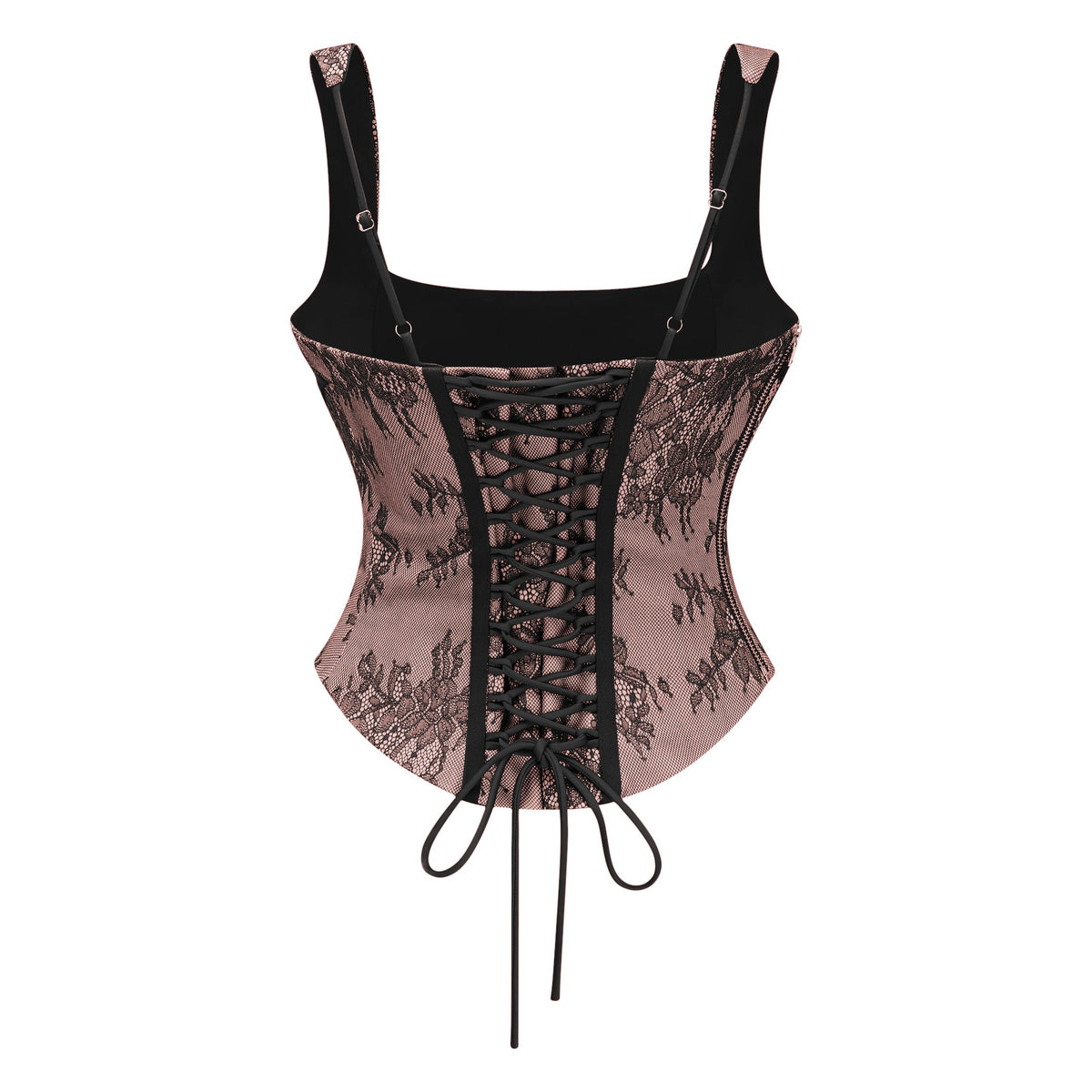Olesya Black Lace Top & Ruched Skirt Set