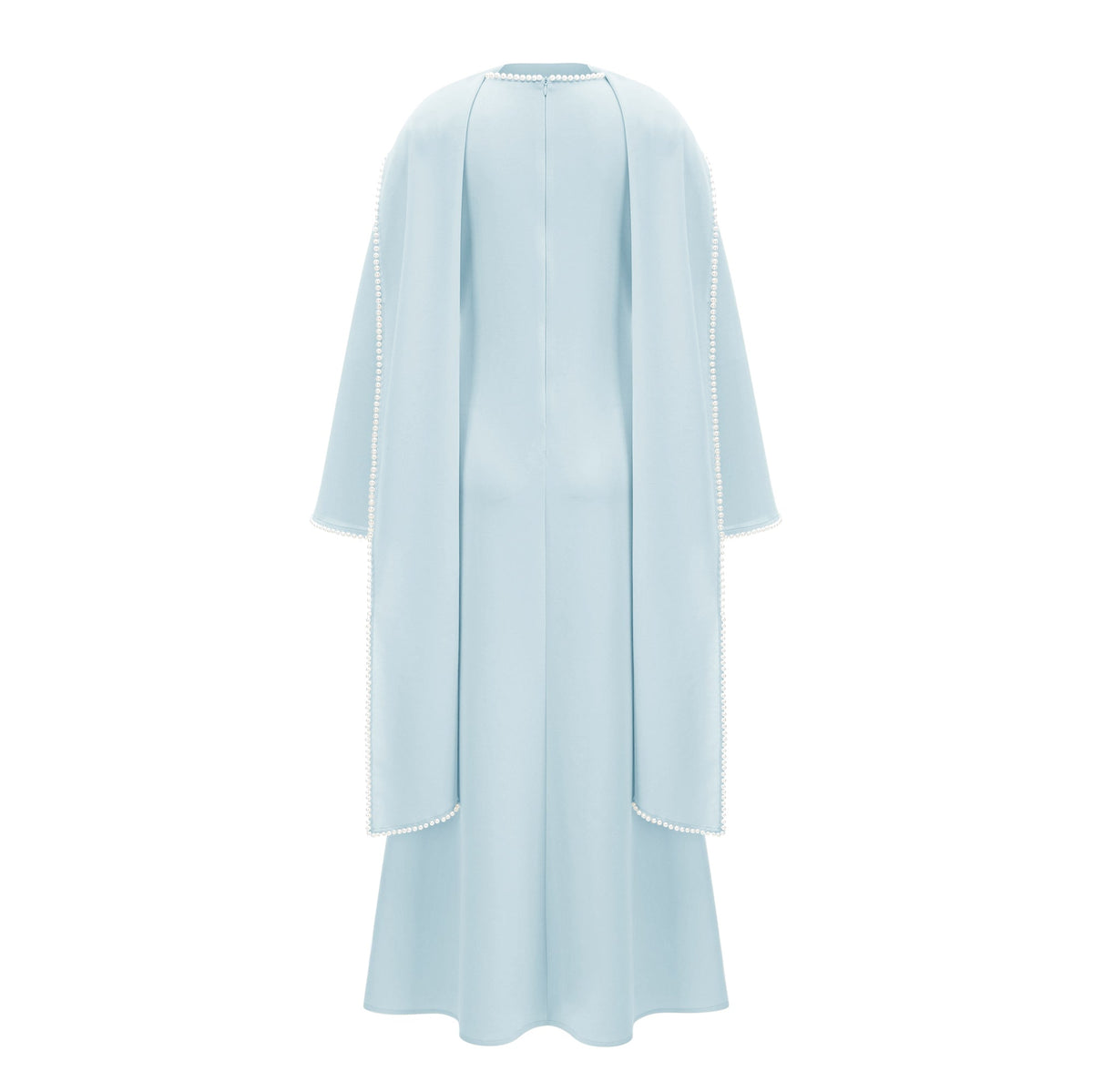 Piroska Blue Pearl Trim Shawl Detail Maxi Dress (Final Sale-US Only)