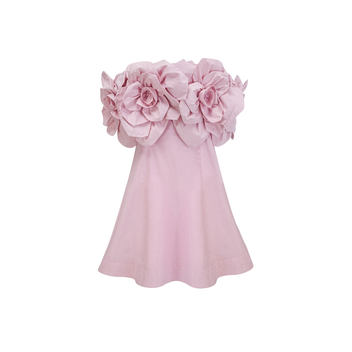 Juliette pink off-shoulder 3D-petal mini dress (Final Sale-US Only)