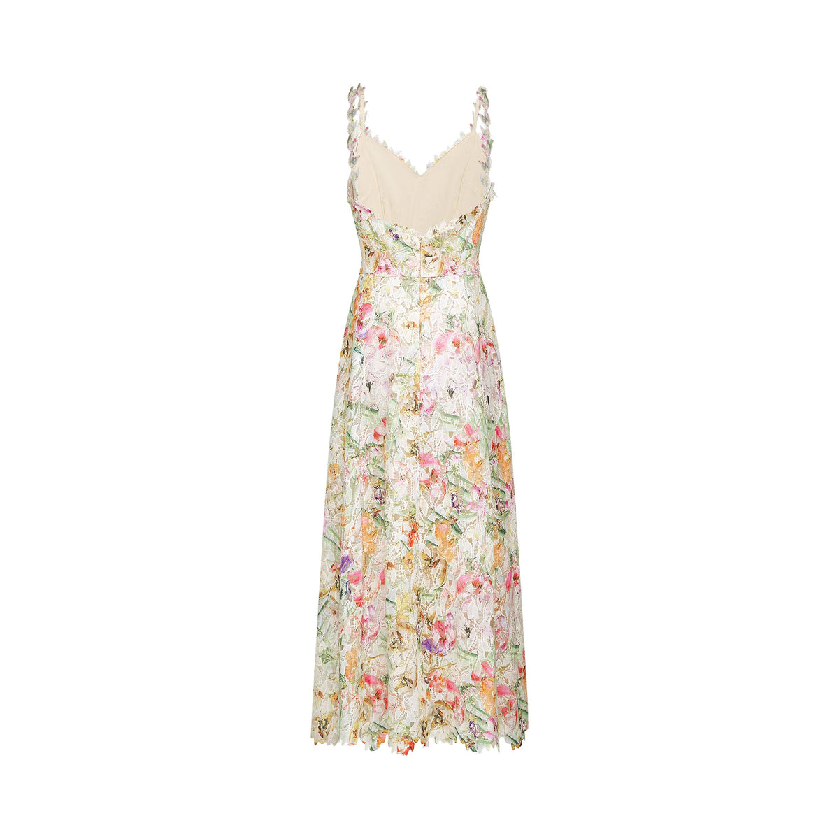 Enora Lace Floral Embroidered Midi Dress