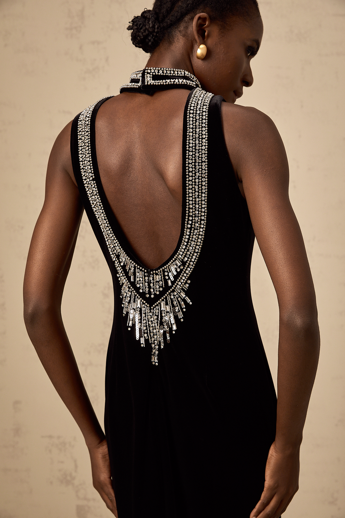 Colette black crystal-embellished velvet gown (Final Sale-US Only)