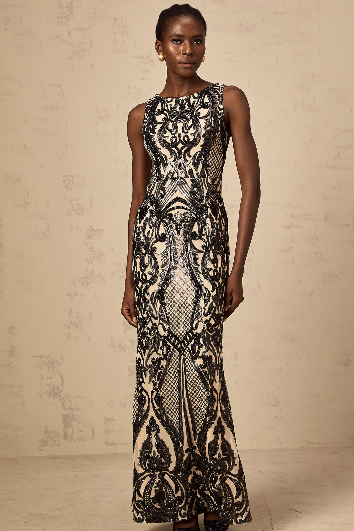 Annie sequin-embellished mesh maxi dress (Final Sale-US Only)