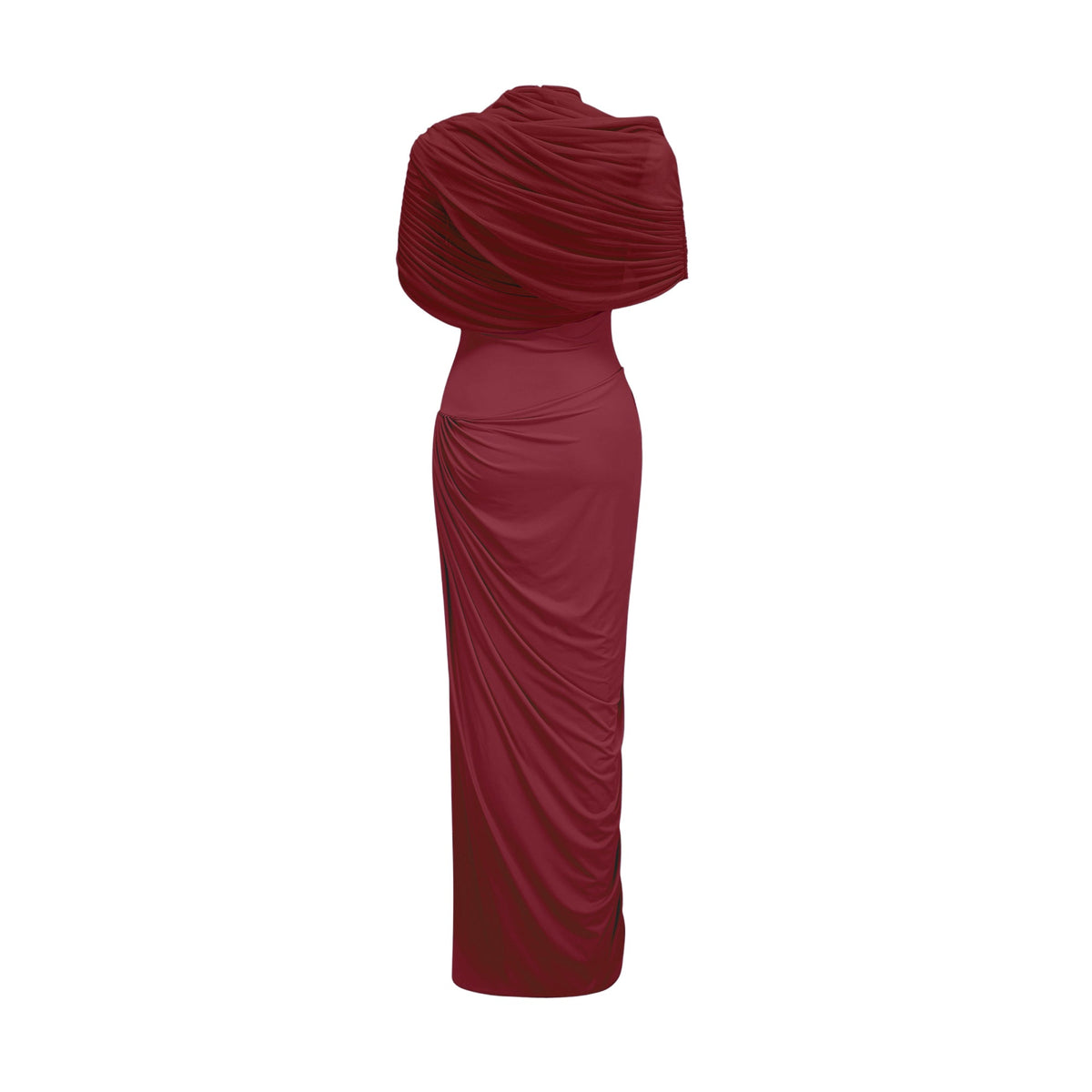 Catherine asymmetrical pleated maxi dress in Red (Final Sale-US Only)