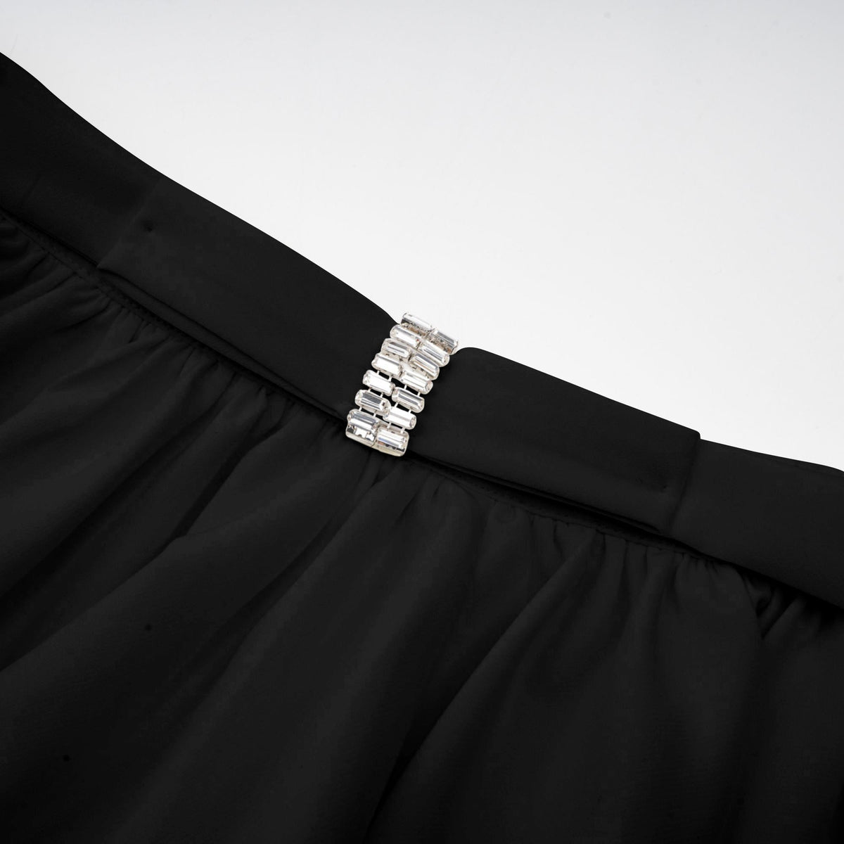 Andrea asymmetrical tulle blouse & skirt matching set in Black