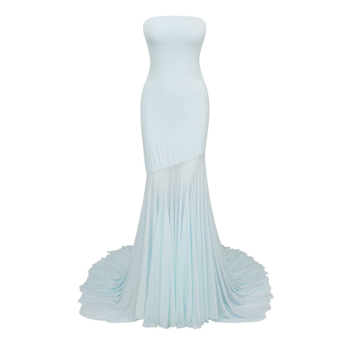 Josiane Blue Off-shoulder Sheer Tulle Maxi Dress (Final Sale-US Only)