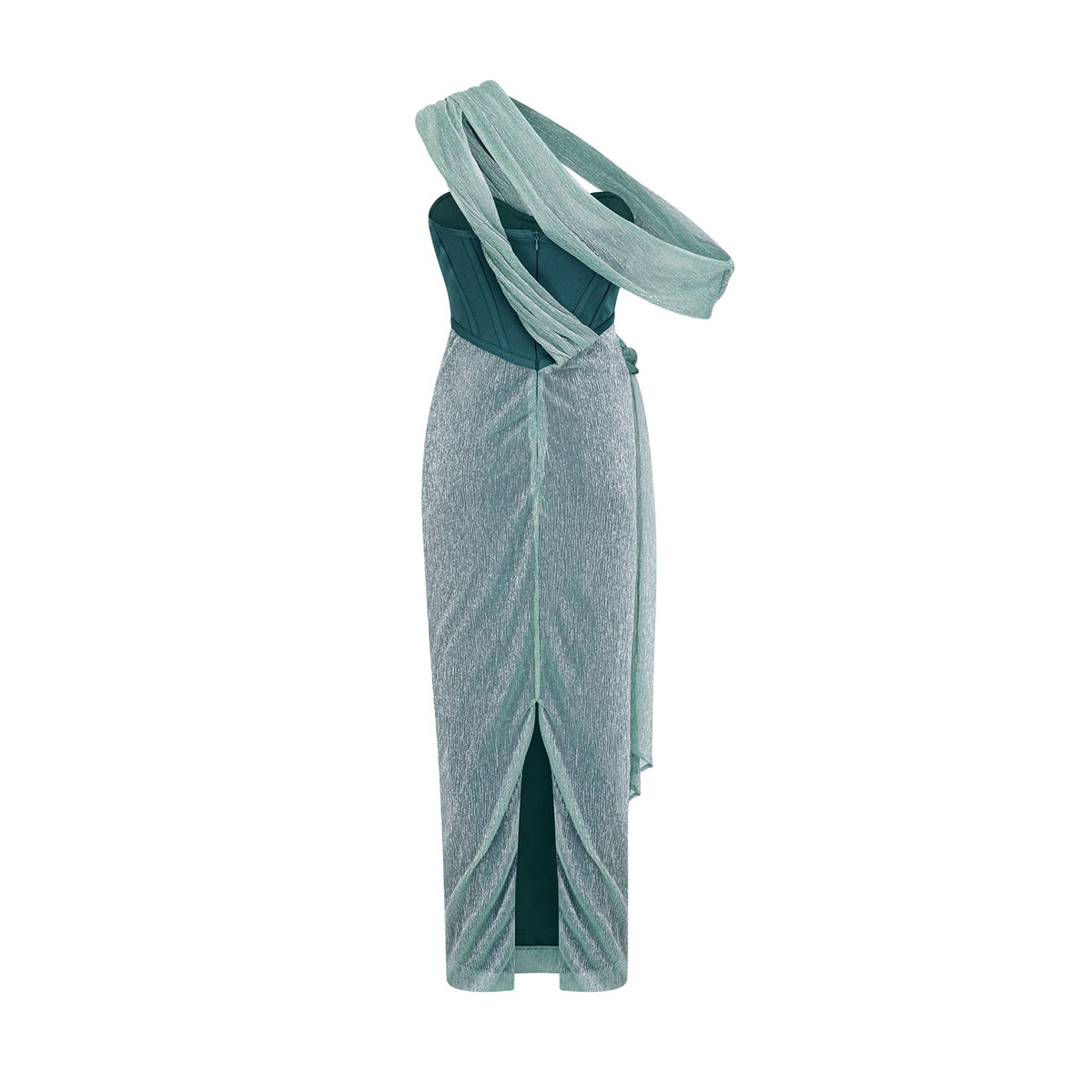 Delphine green ribbon-design corset maxi dress (Final Sale-US Only)