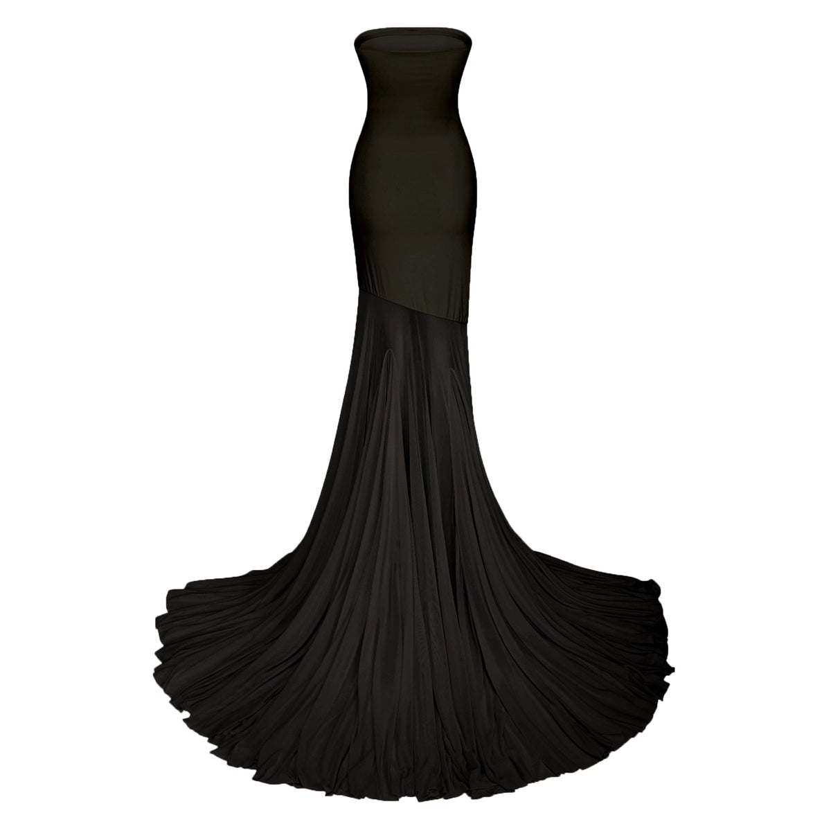 Josiane Black Off-shoulder Sheer Tulle Maxi Dress (Final Sale-US Only)