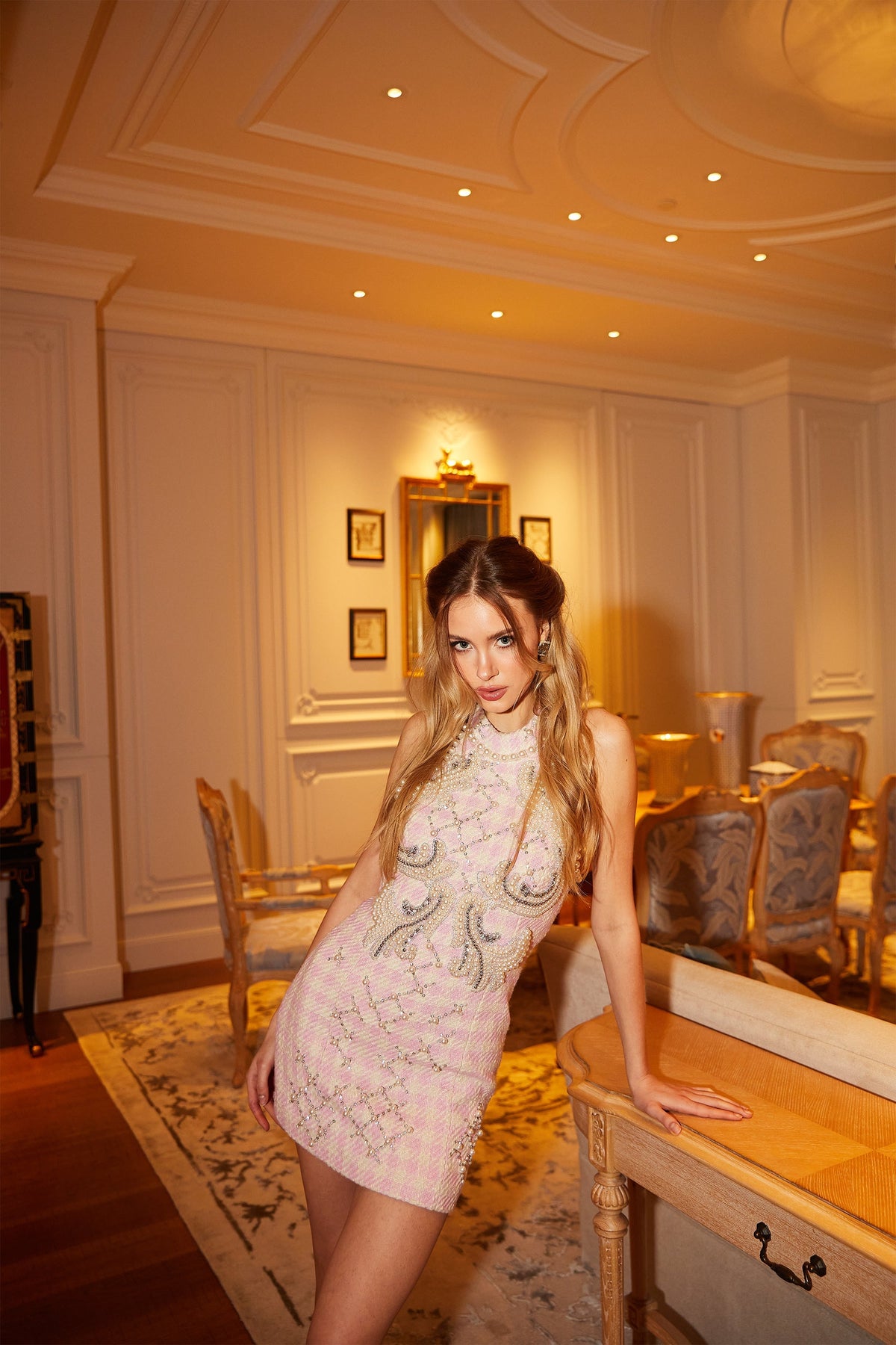 Capucine pearl-embellished mini dress (Final Sale-US Only)