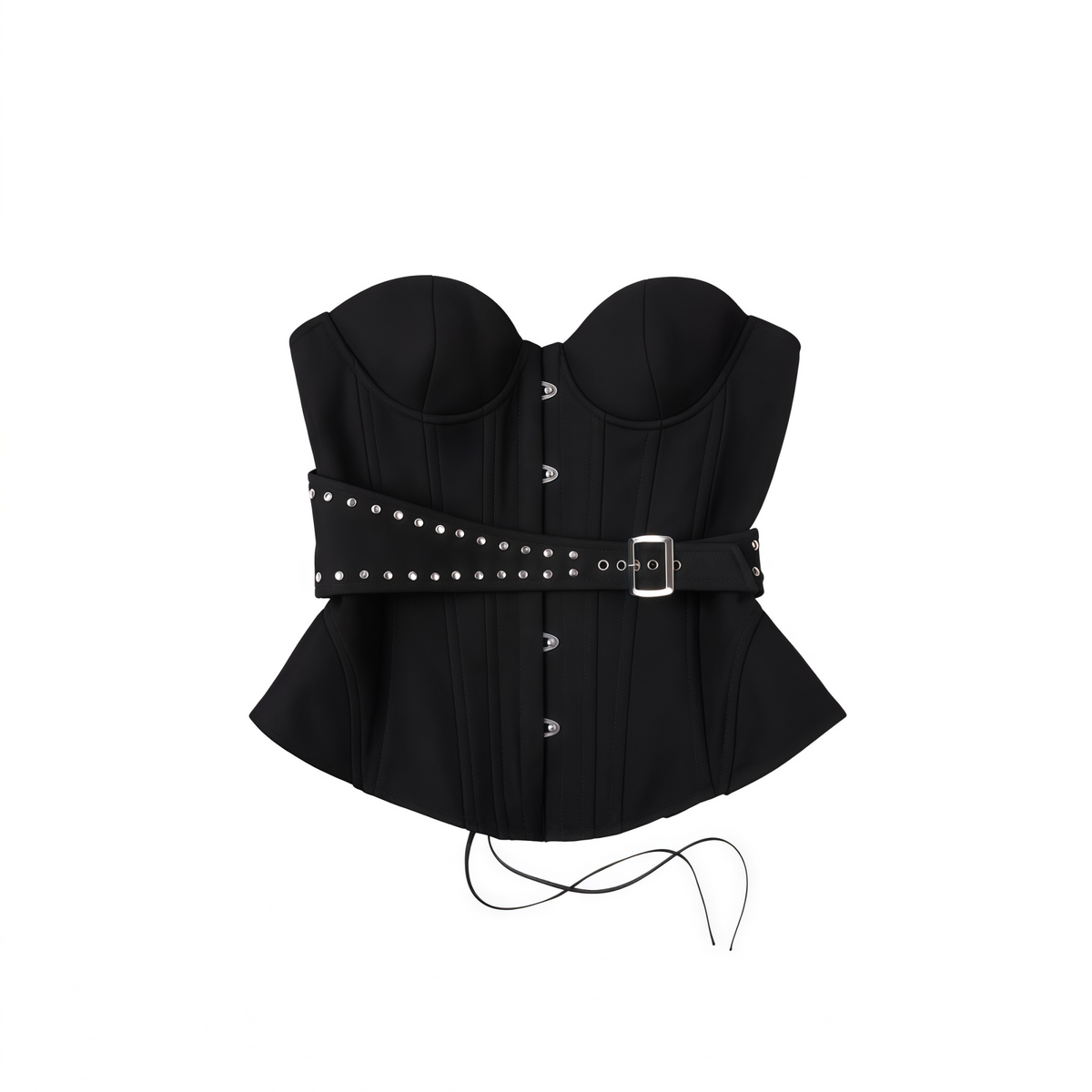 Tiril Black Studded Belted Corset Top (Final Sale)