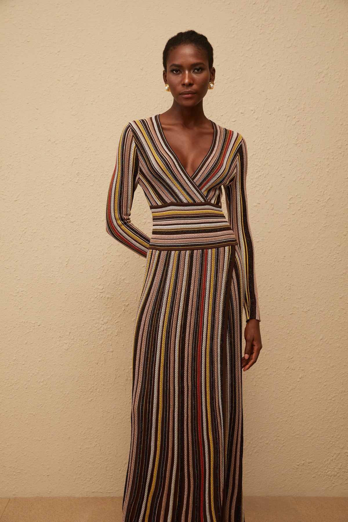 Phoebe Brown Vertical Stripe Knit Midi Dress (Final Sale-US Only)