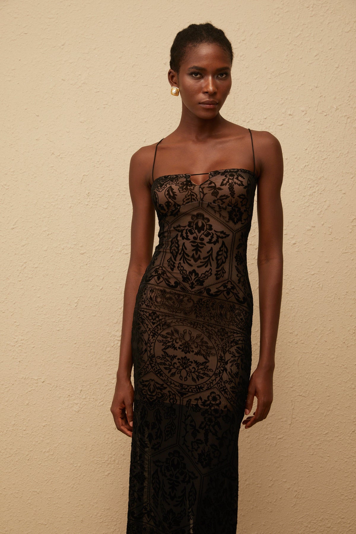 Nikolleta Black Floral Lace Maxi Dress (Final Sale-US Only)