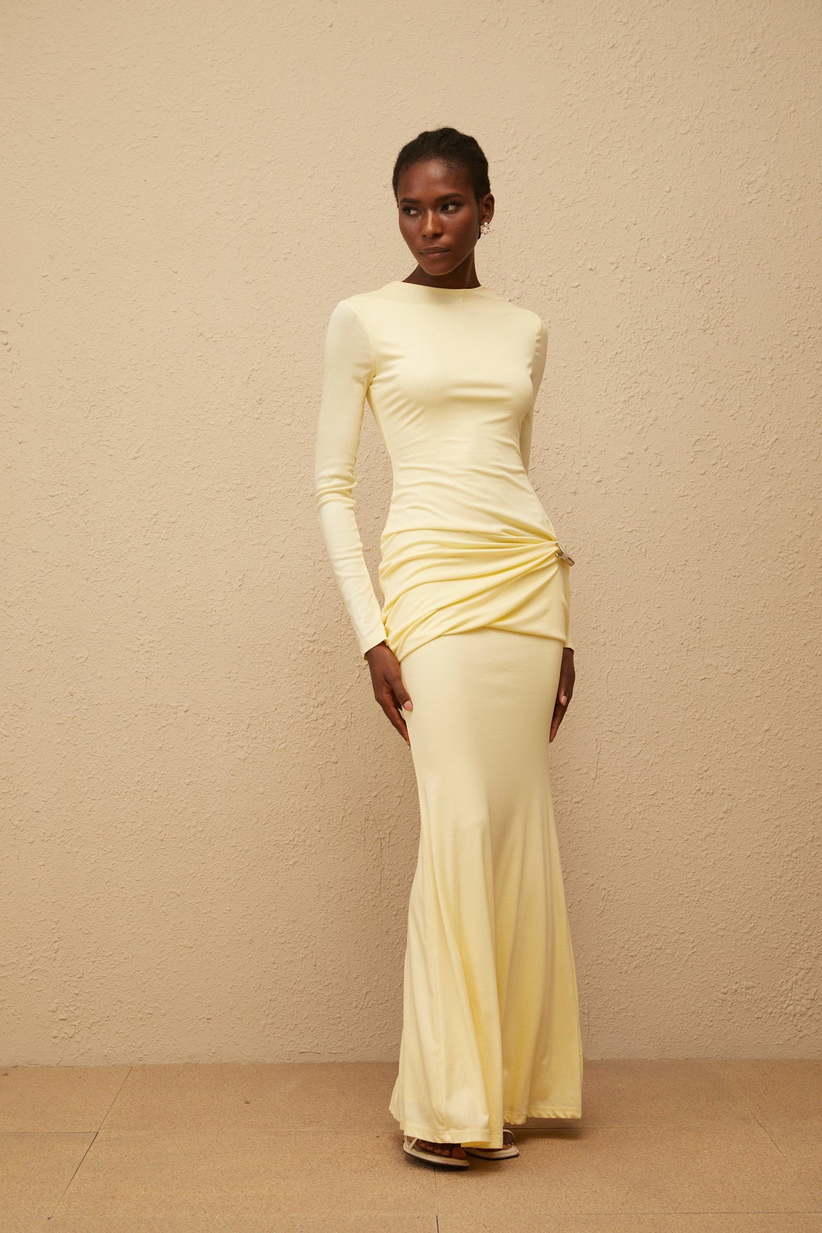 Nolwenn Yellow Gathered Maxi Dress (Final Sale)