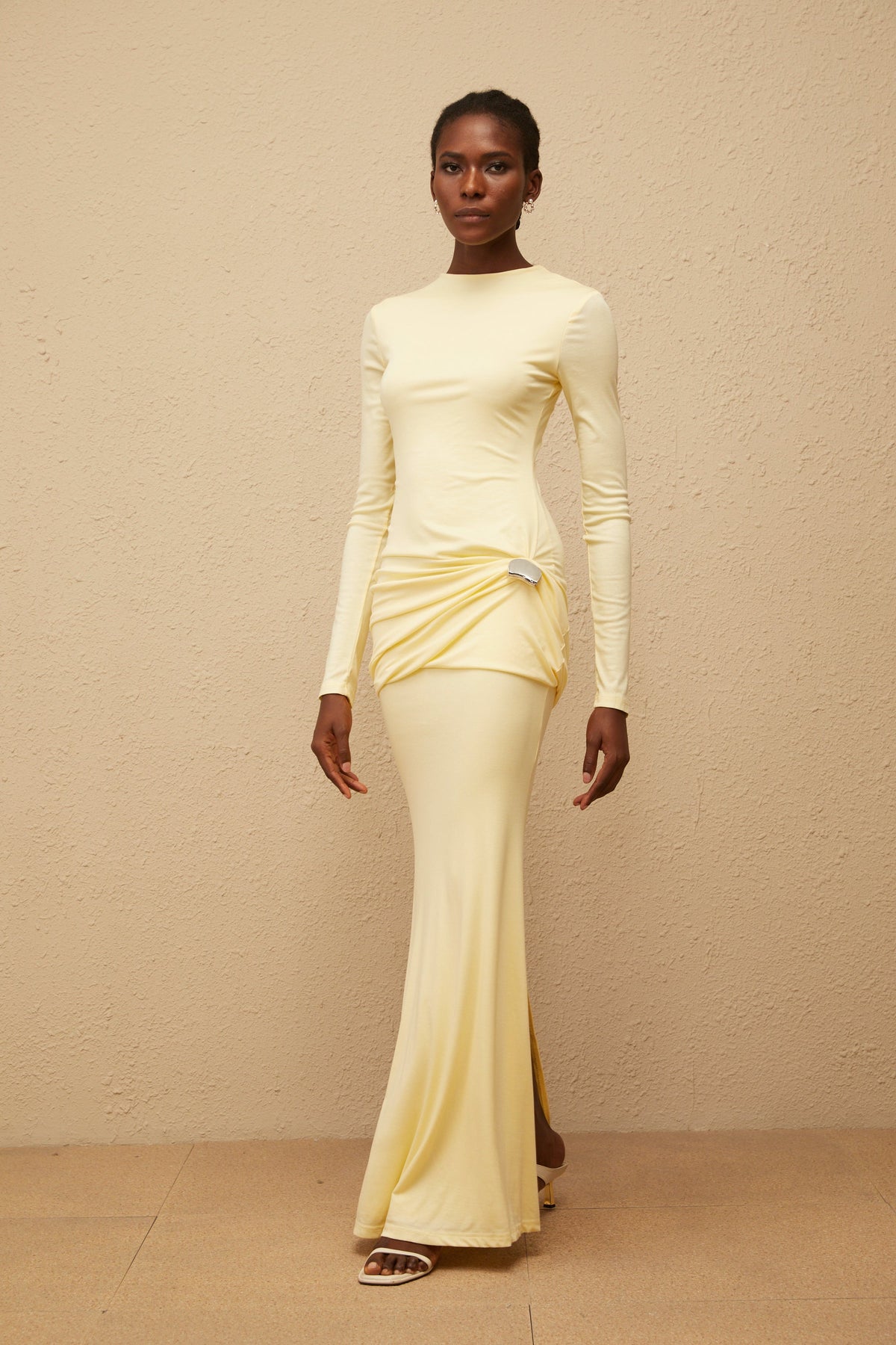 Nolwenn Yellow Gathered Maxi Dress (Final Sale)