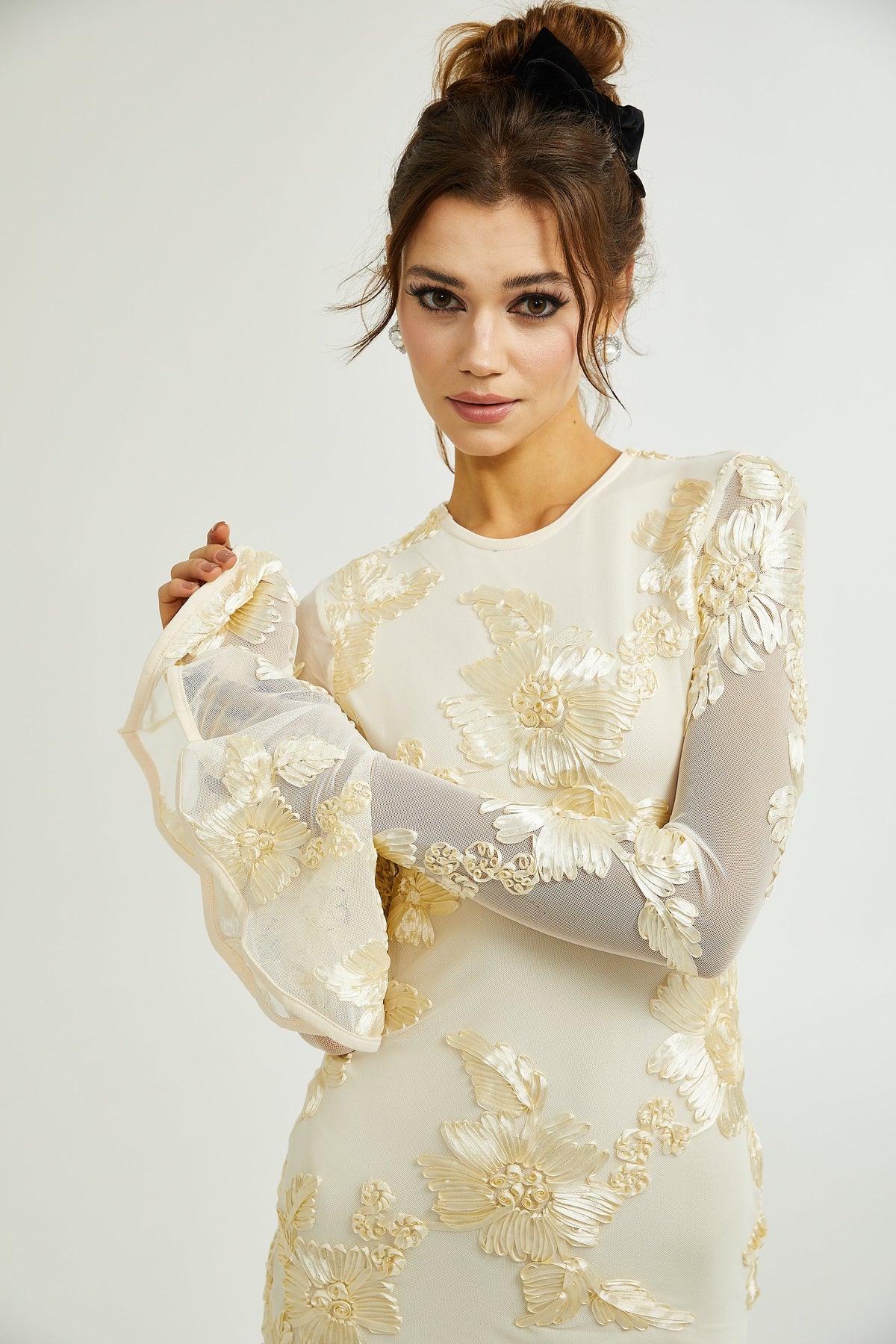 Nalini floral-embroidered open-back dress (Final Sale-US Only)