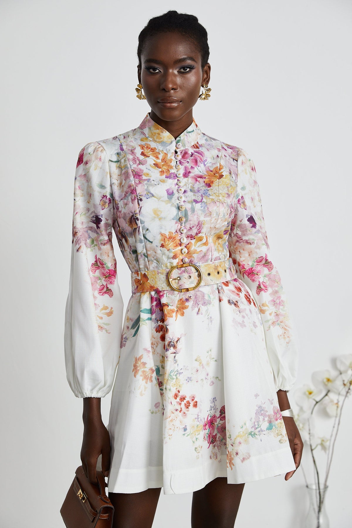 Bianca floral-print mini dress