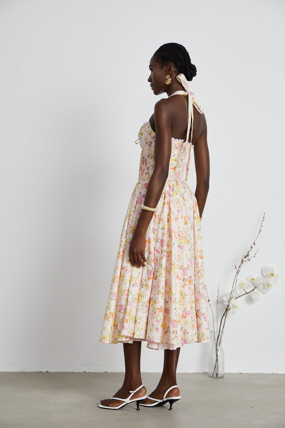 Odette floral-print halterneck midi dress (Final Sale)