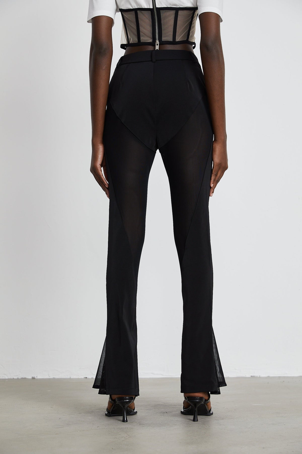 Noémie sheer-panel flared trousers (Final Sale)