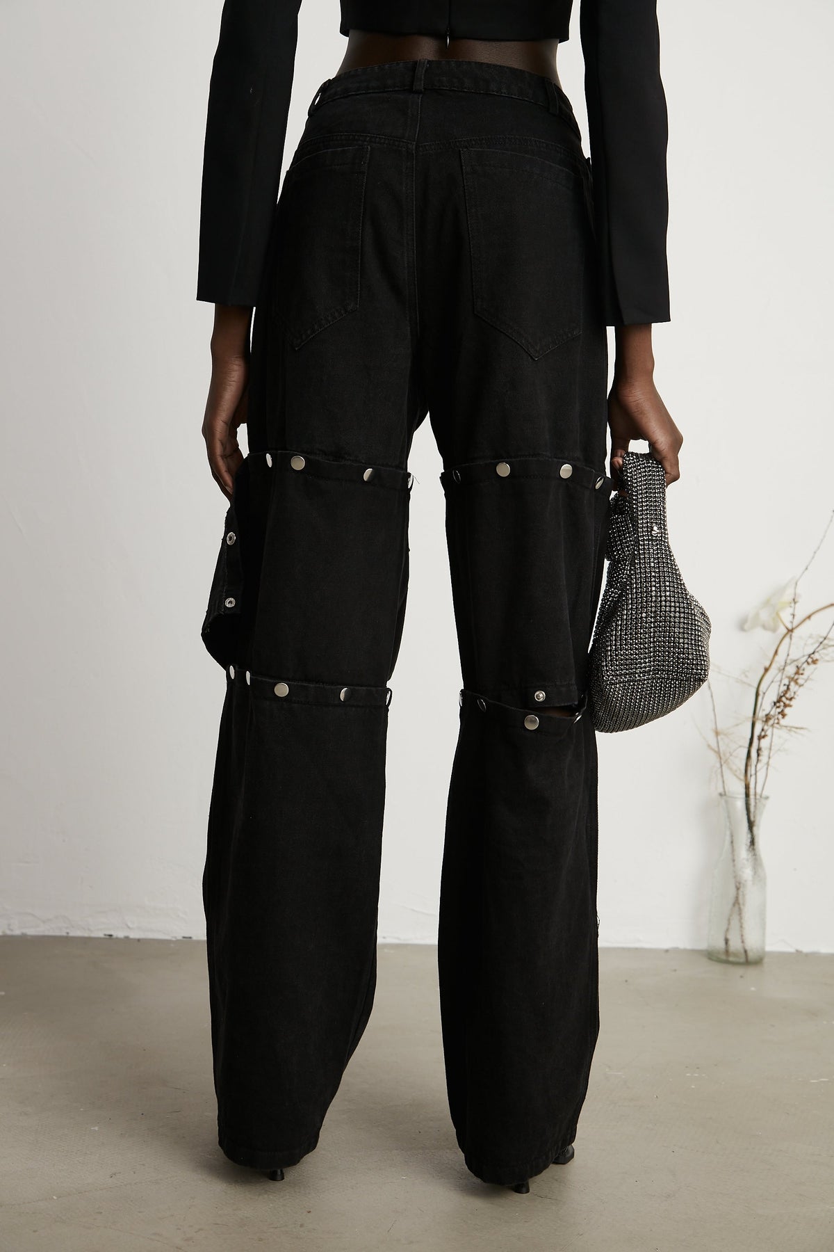 Janelle buttoned straight-leg jeans