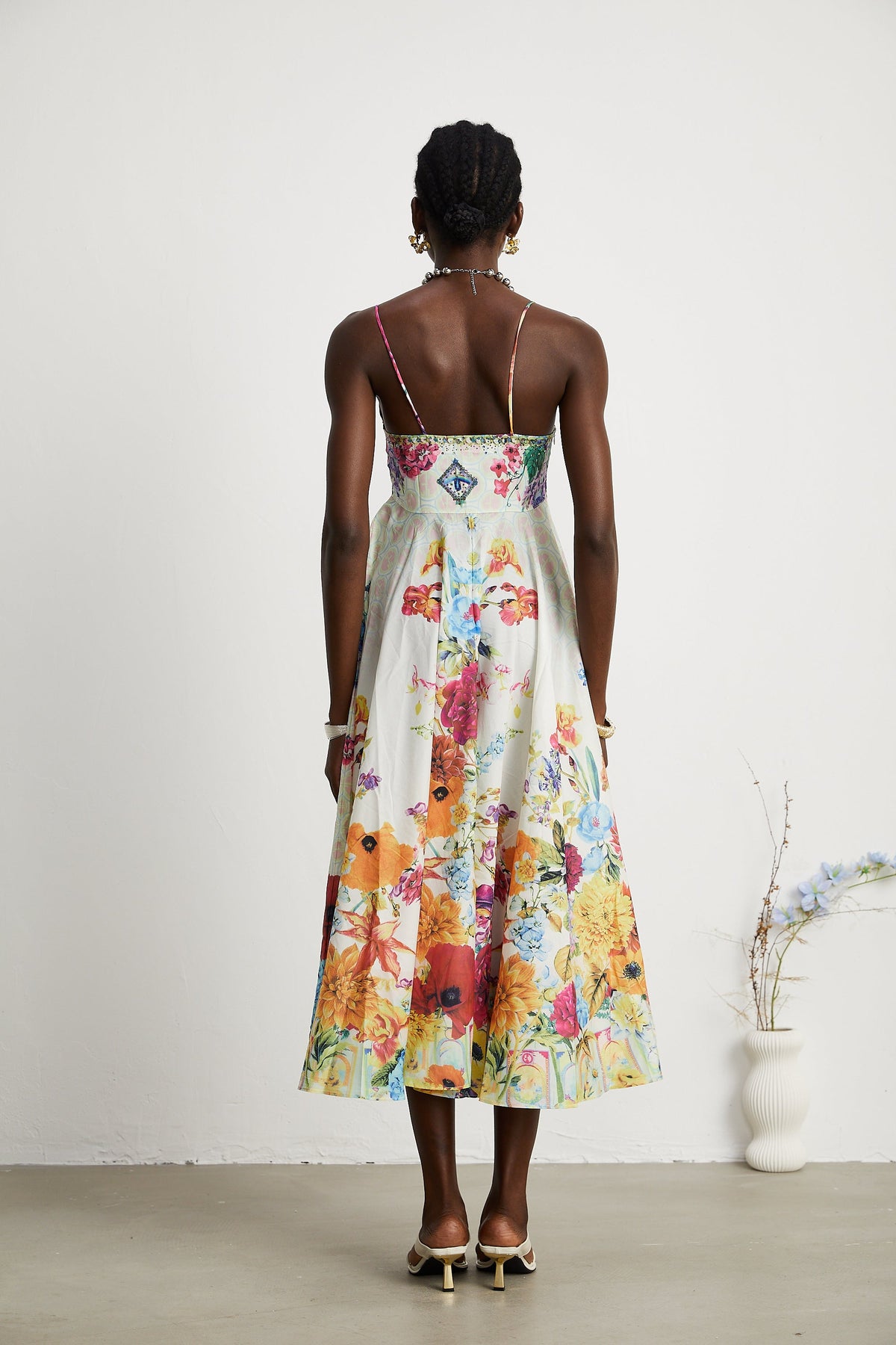 Sylvie tie-up floral-print midi dress (Final Sale-US Only)