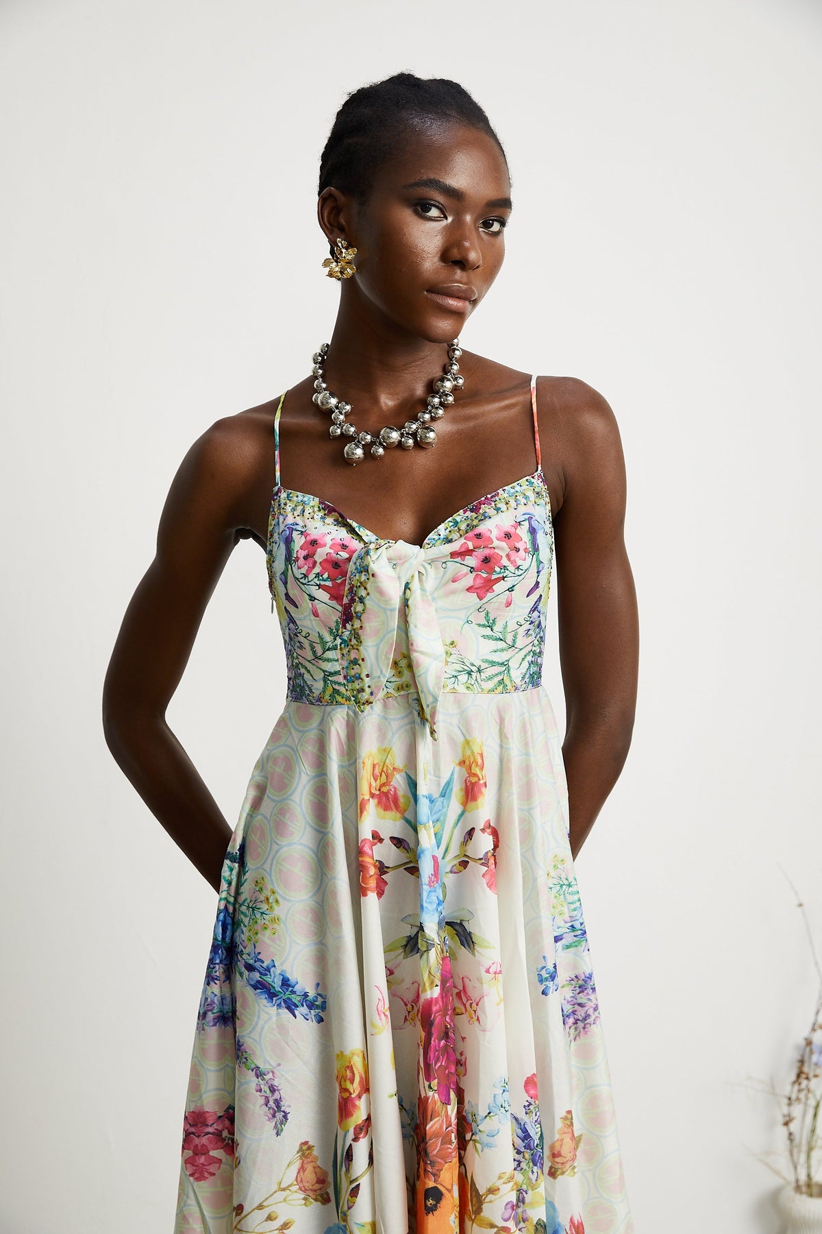 Sylvie tie-up floral-print midi dress (Final Sale-US Only)