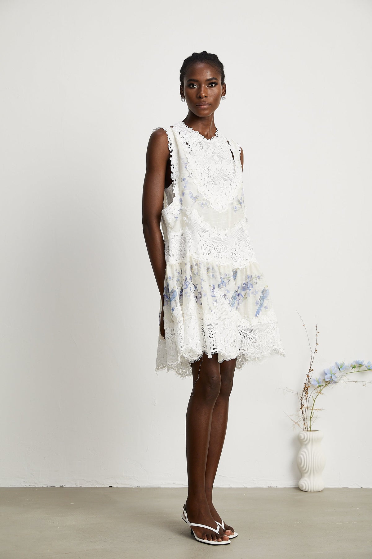 Dionne lace patch mini dress