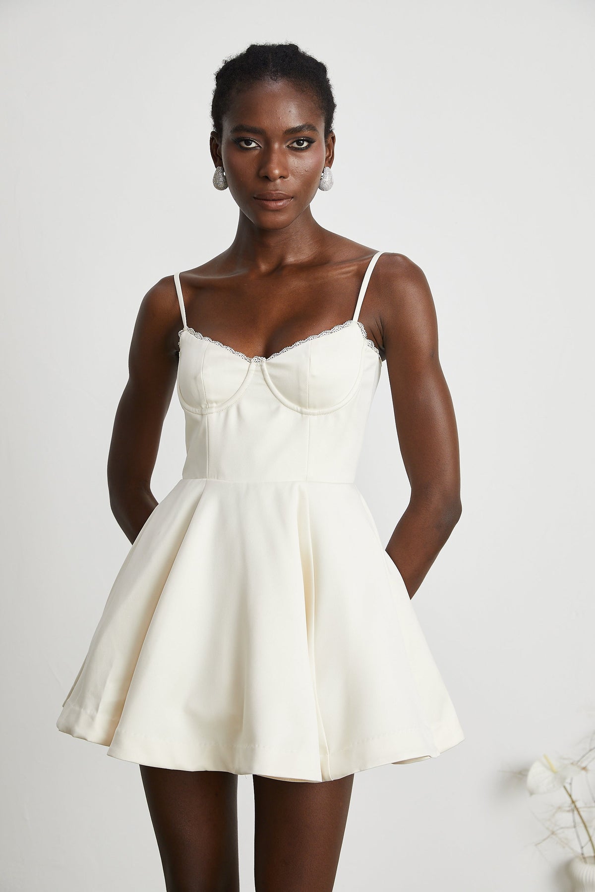 Saira tulle flared mini dress
