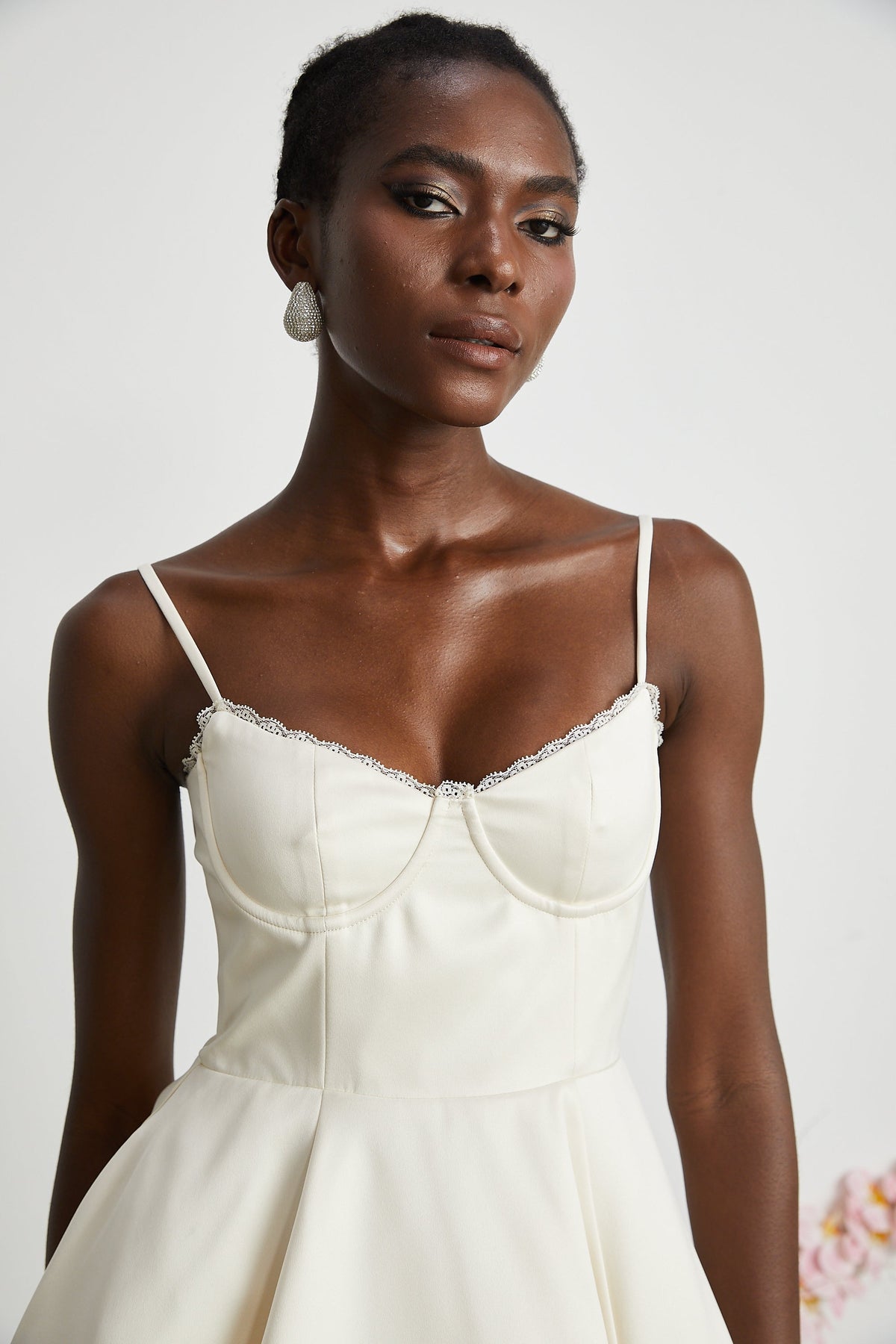 Saira tulle flared mini dress