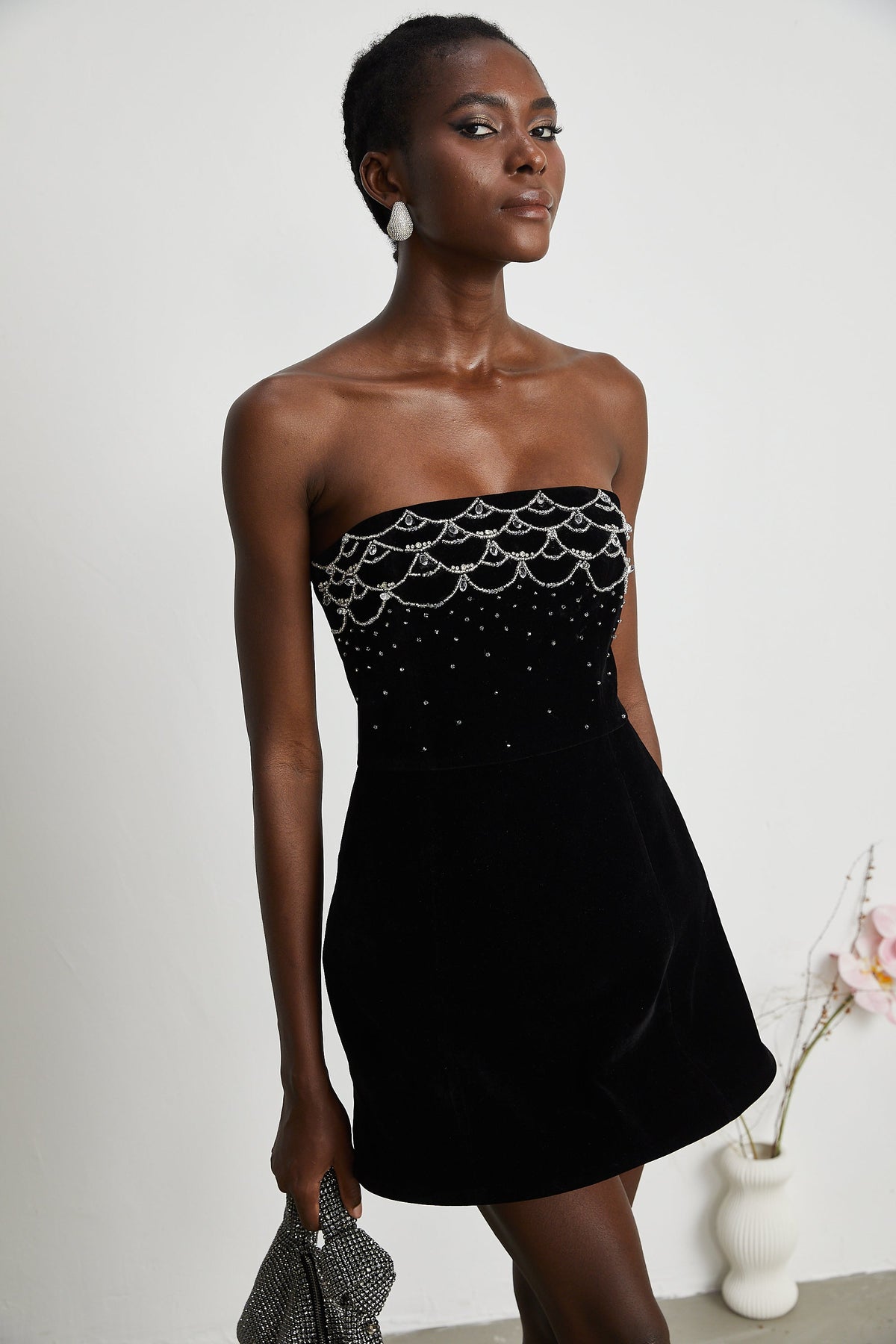 Sandrine crystal-embellished velvet mini dress (Final Sale-US Only)