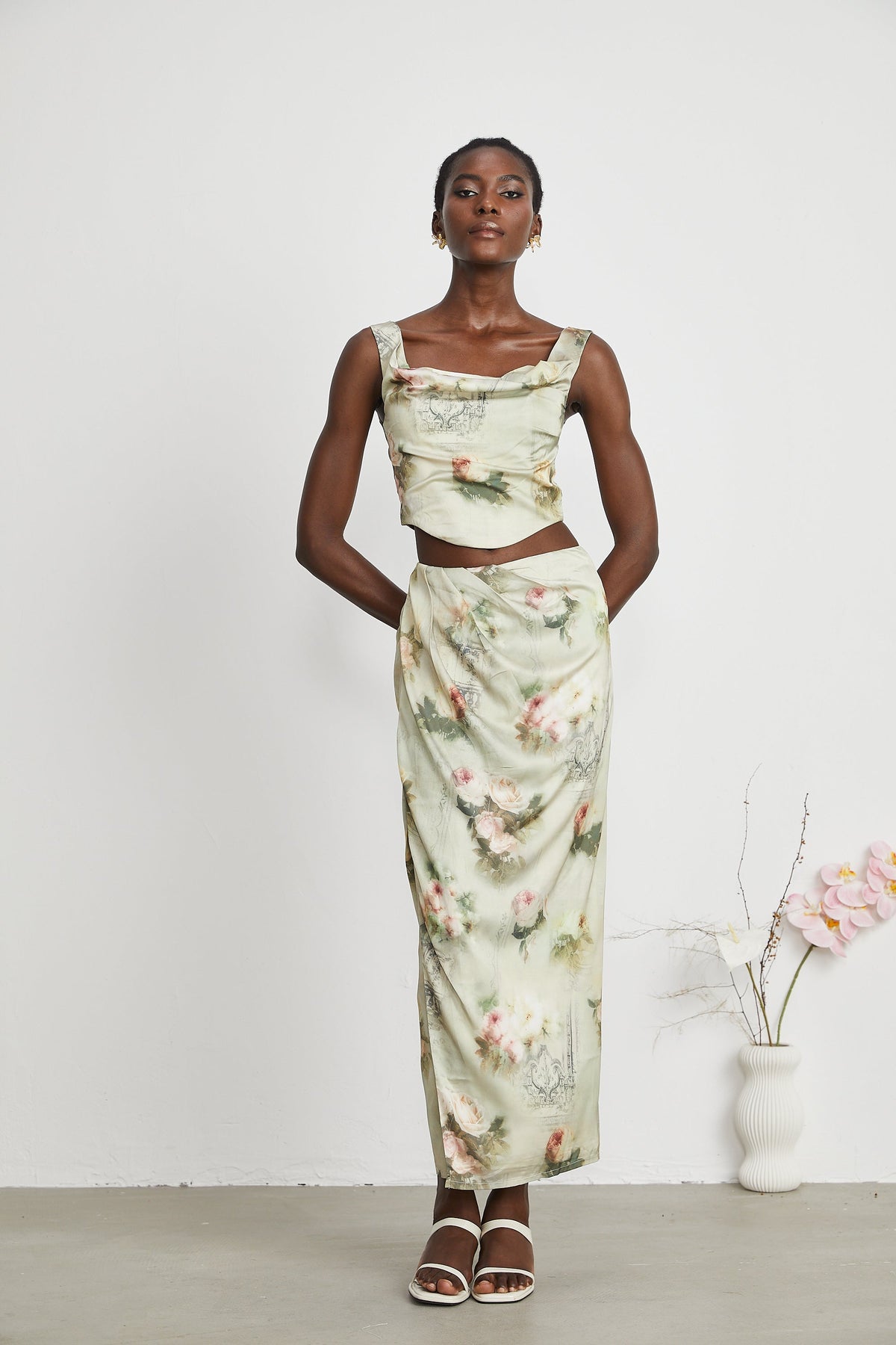 Viviane floral-print top & skirt matching set (Final Sale-US Only)