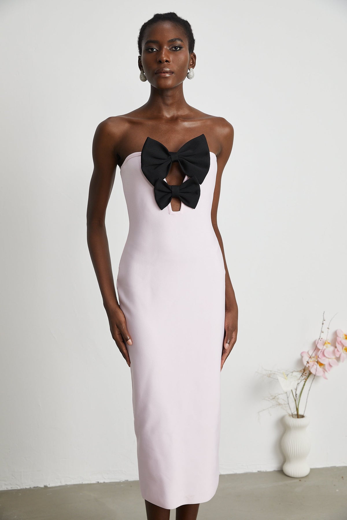 Étaín pink bowknot bandage dress