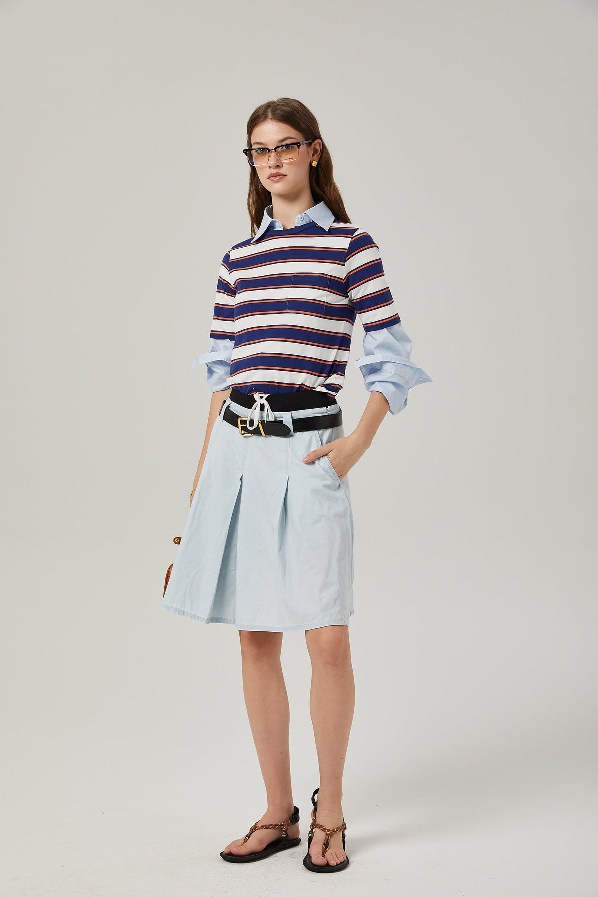 Jade stripe-print cotton T-shirt