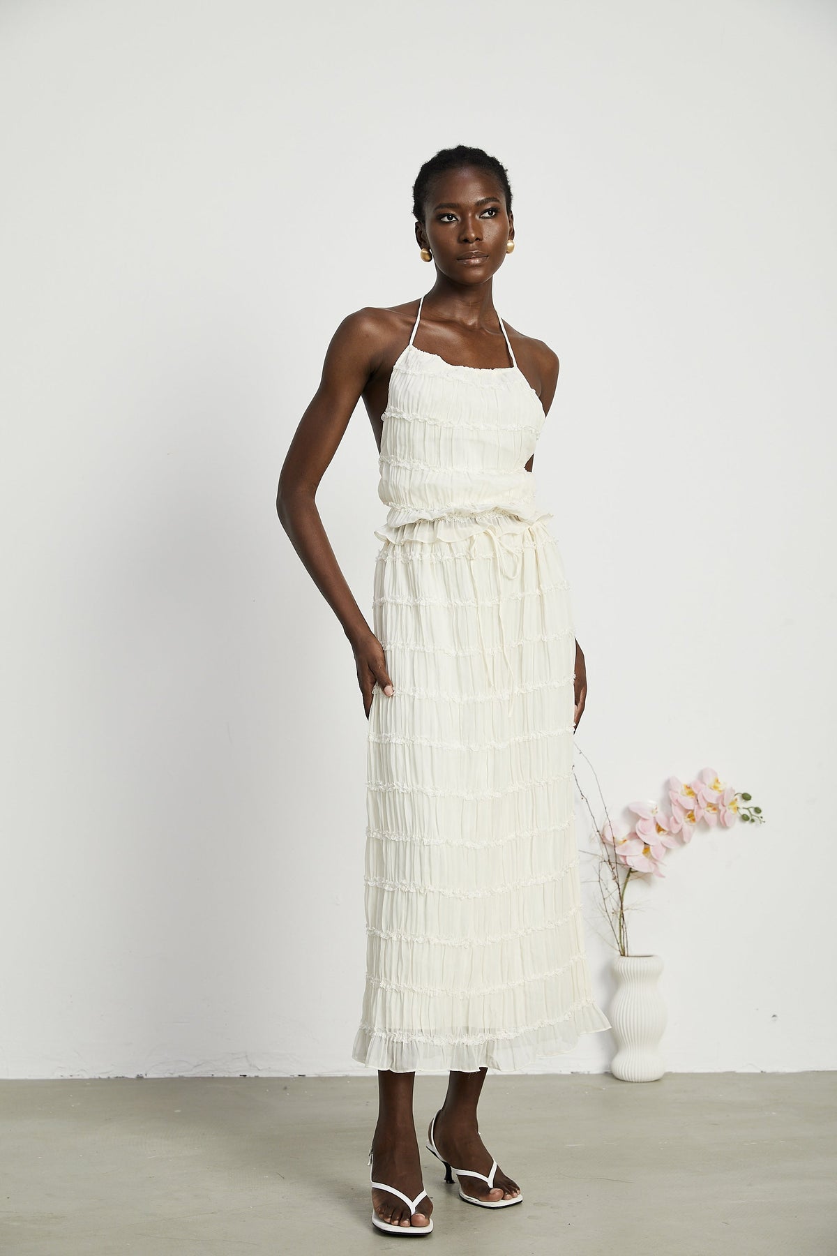 Alyssa pleated top & skirt matching set (Final Sale-US Only)