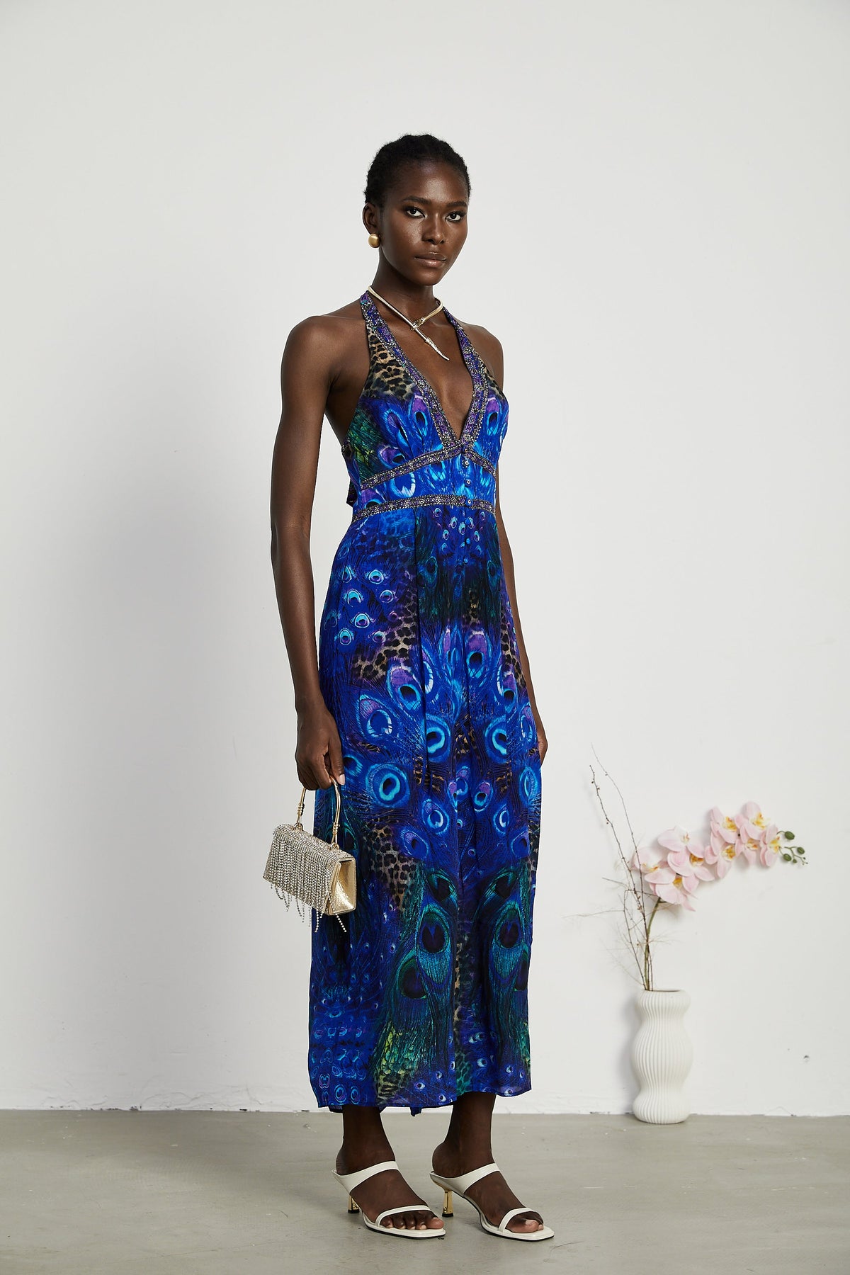 Felicia silk halterneck jumpsuit