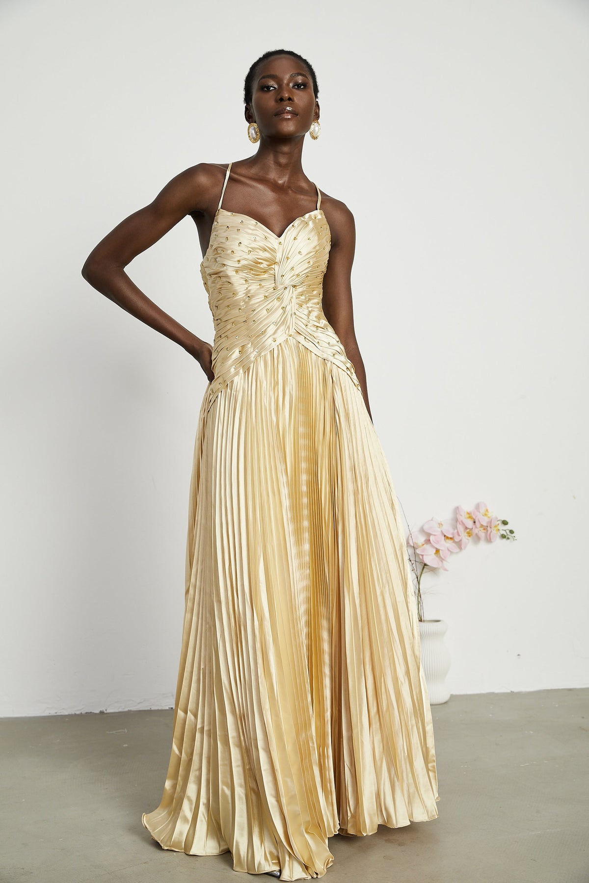 Eline pleated maxi dress (Final Sale-US Only)