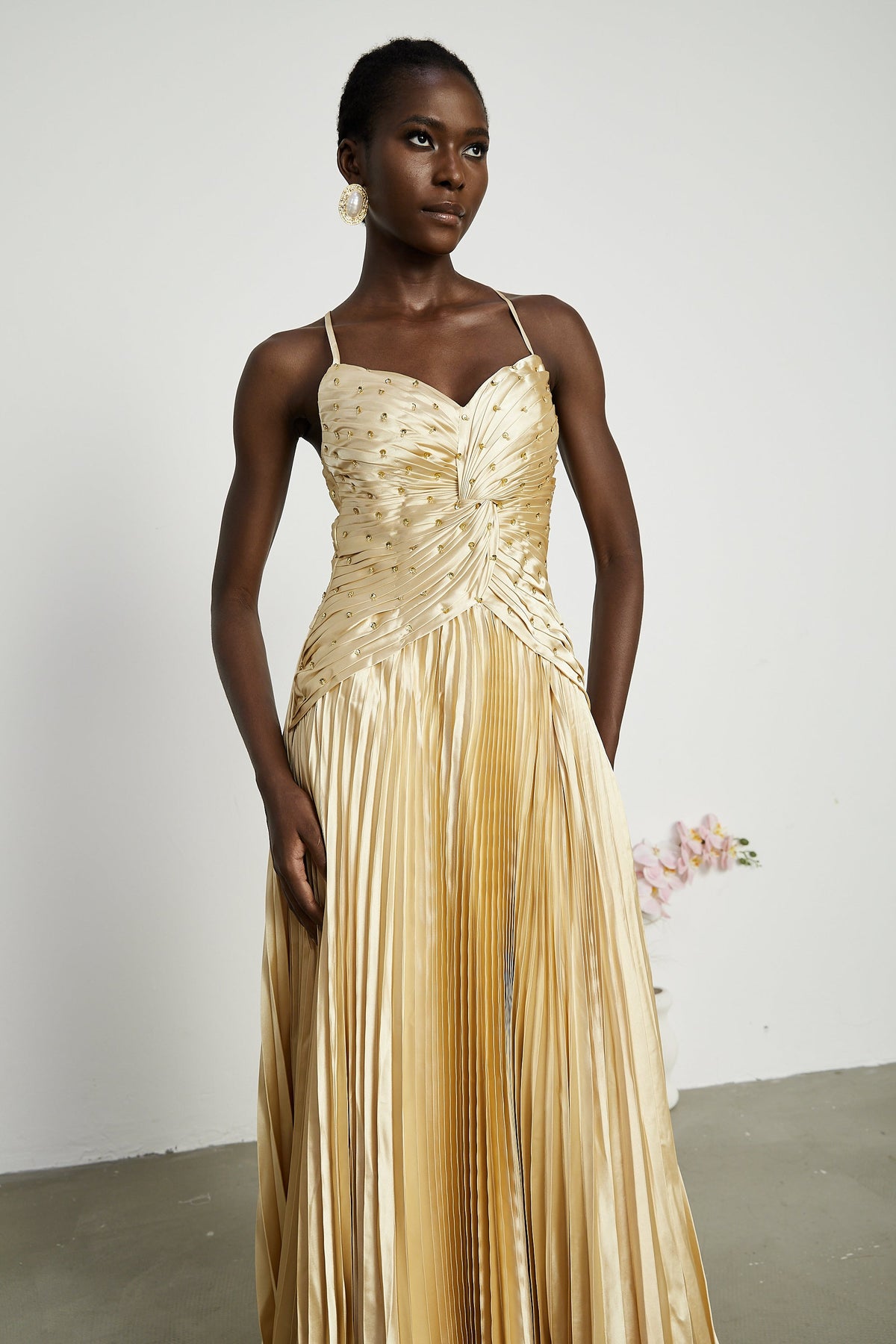 Eline pleated maxi dress (Final Sale-US Only)