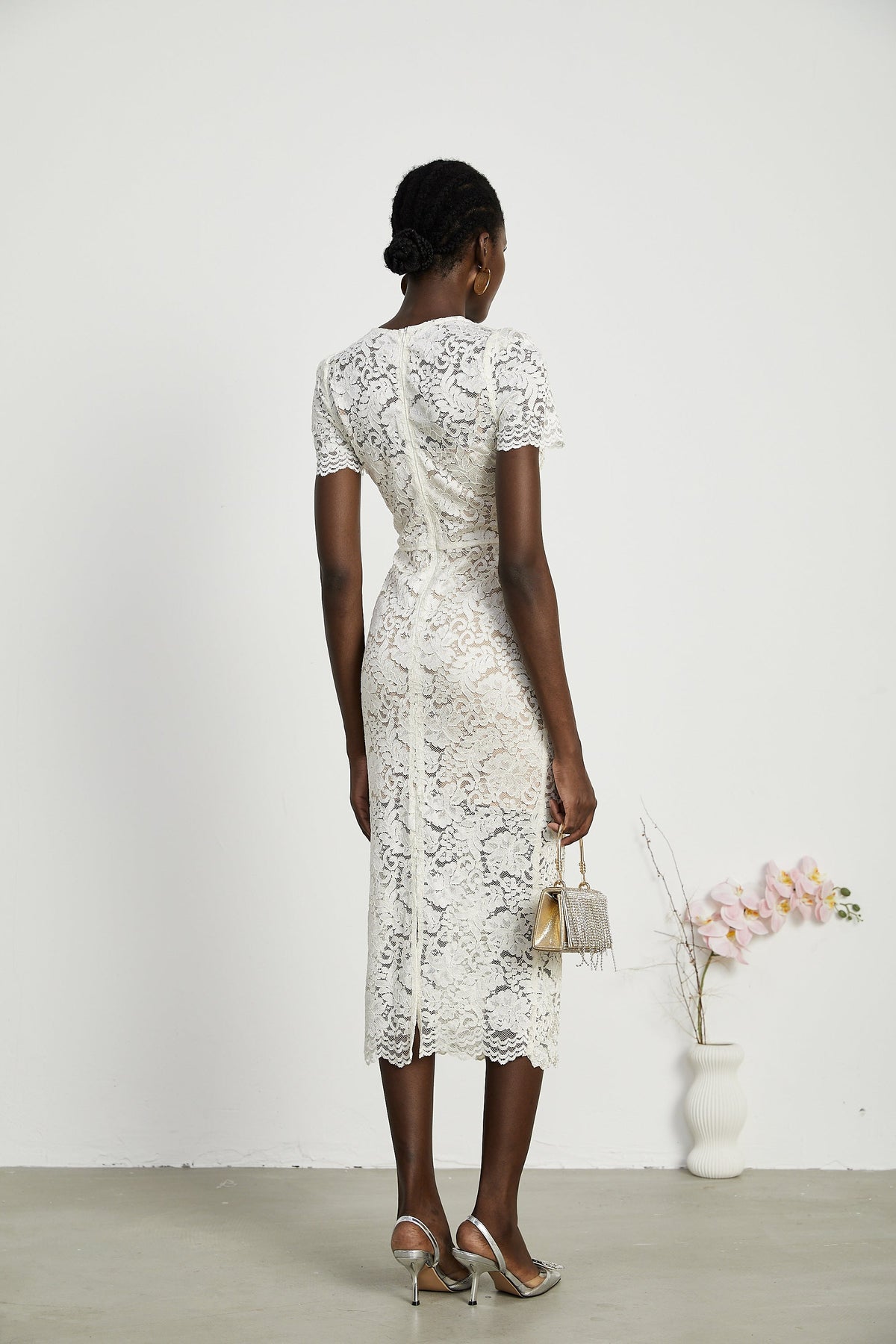 Kalena embellished lace midi dress (Final Sale-US Only)
