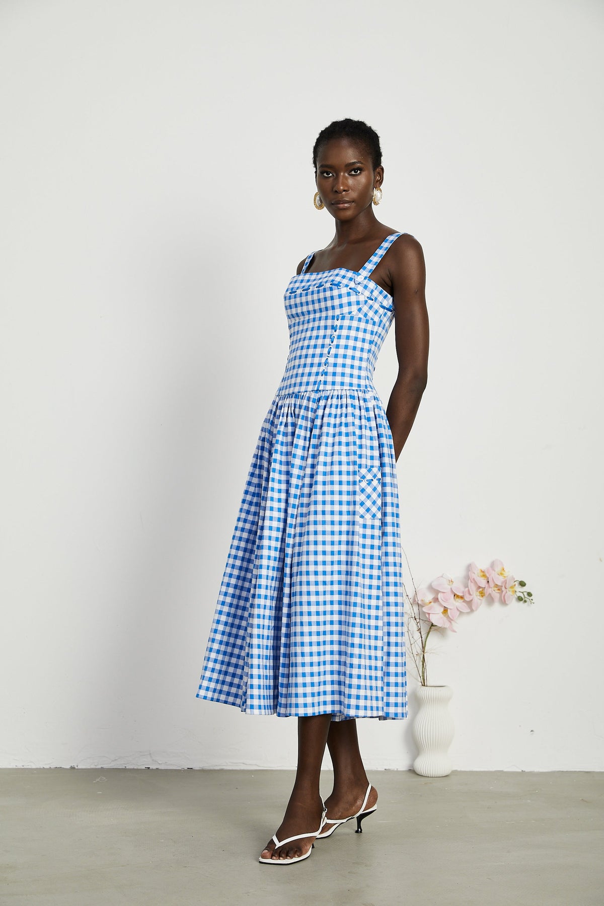 Diane gingham midi dress (Final Sale)