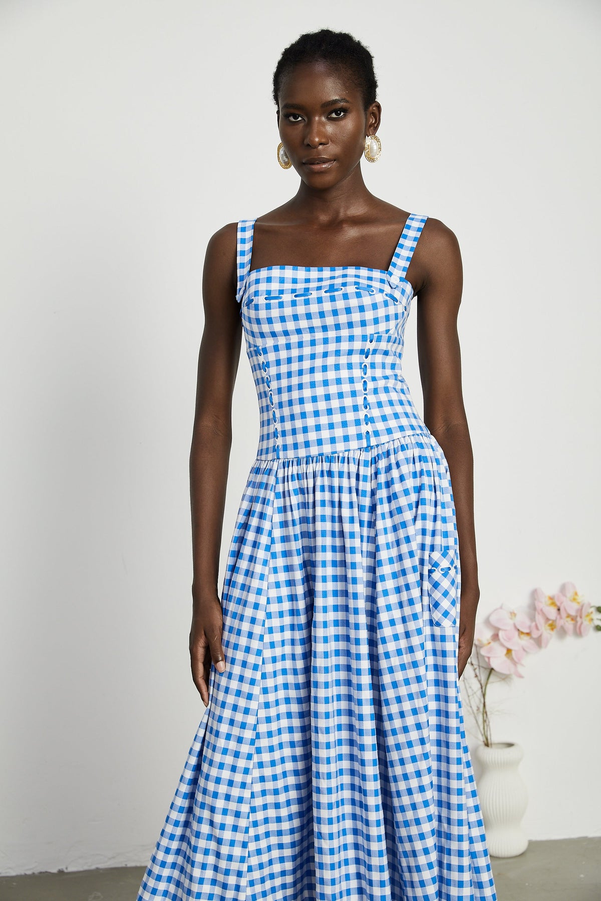 Diane gingham midi dress (Final Sale)