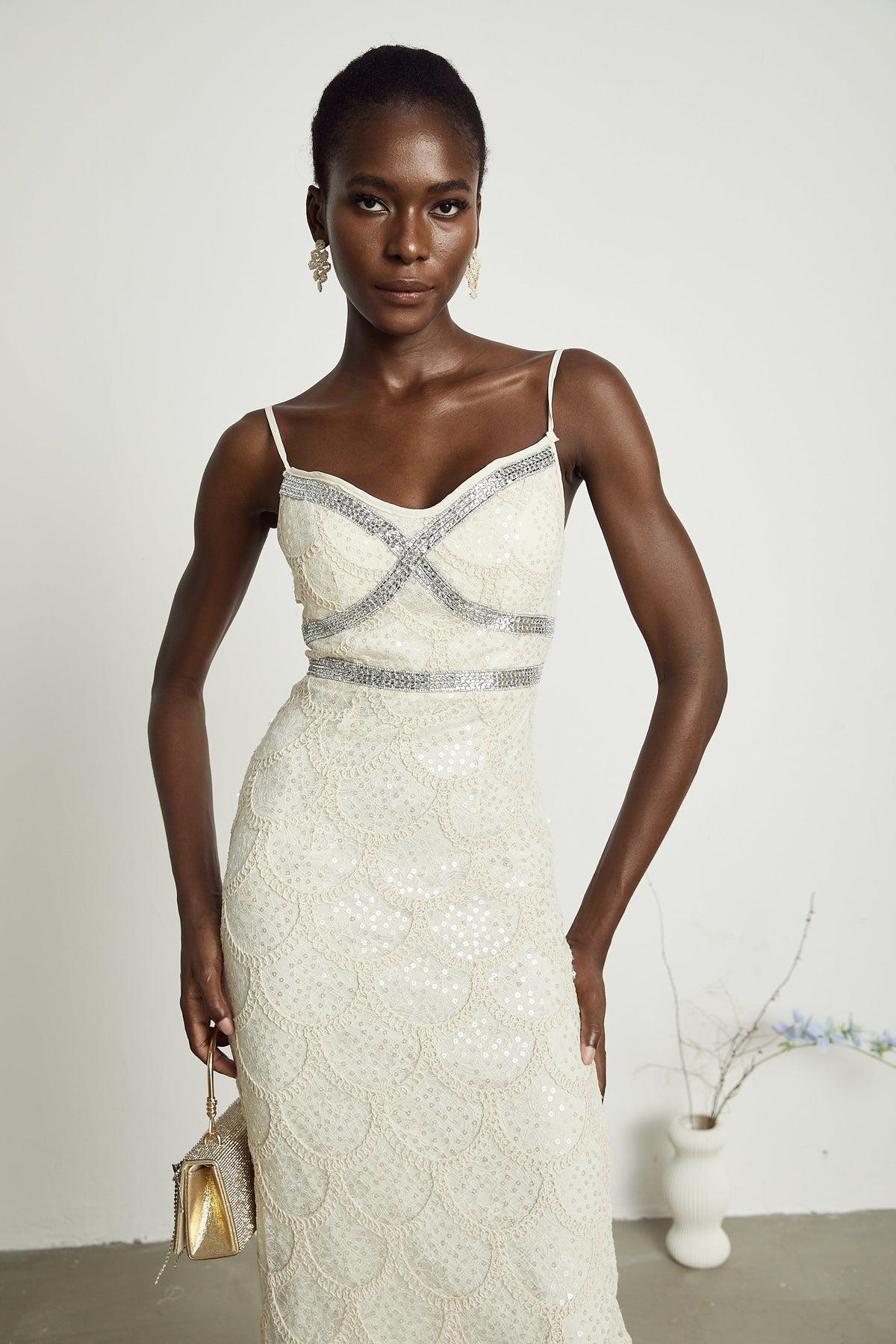Nalini embellished midi dress