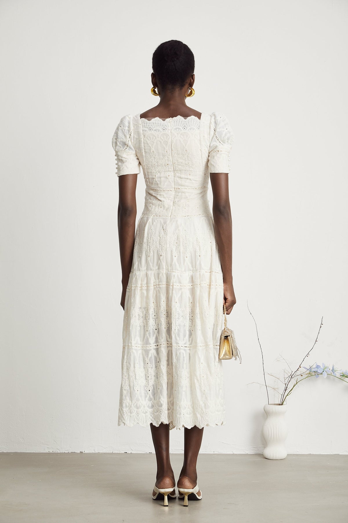 Anaïs faux-pearl embellished cut-out midi dress(Final Sale-US Only)