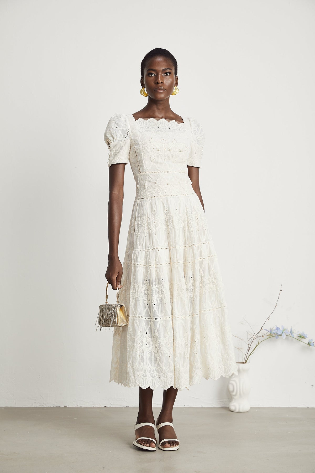 Anaïs faux-pearl embellished cut-out midi dress(Final Sale-US Only)