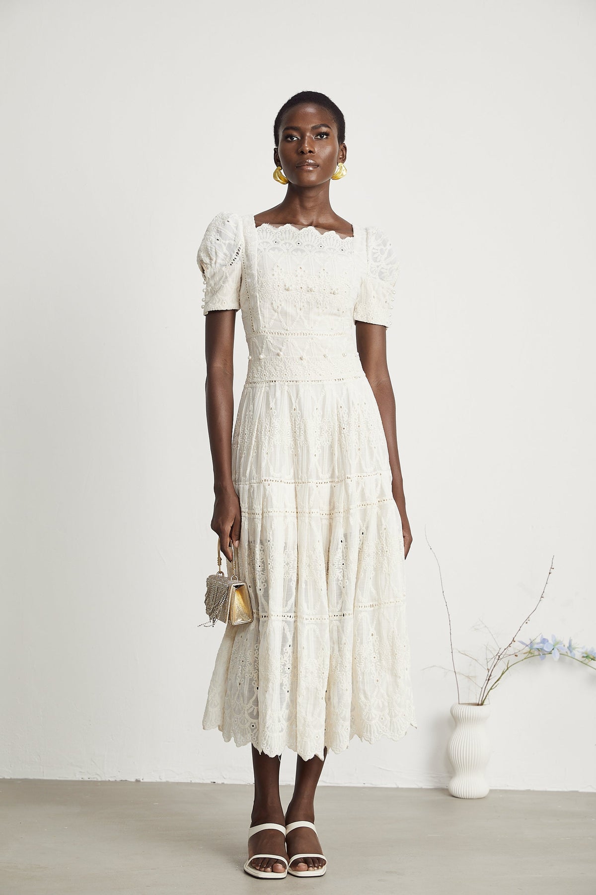 Anaïs faux-pearl embellished cut-out midi dress (Final Sale-US Only)
