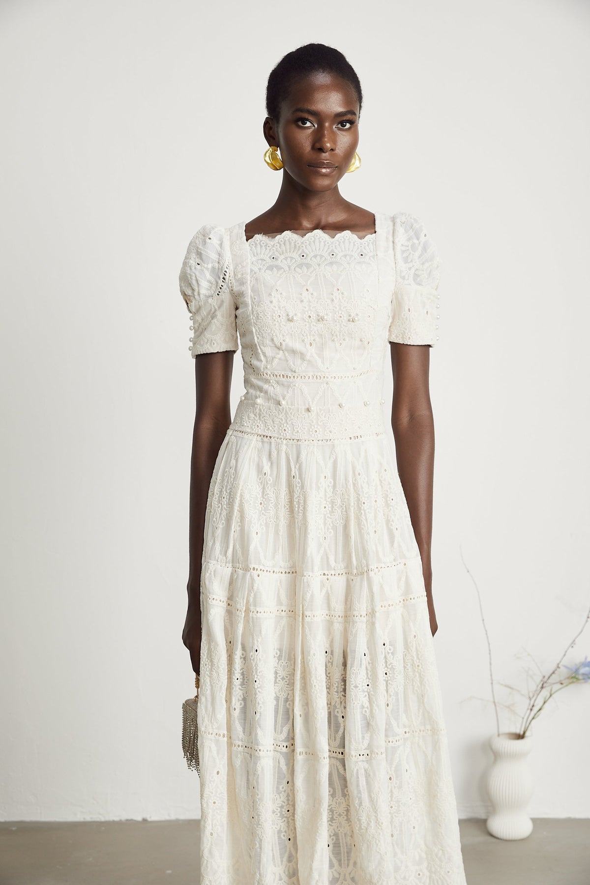 Anaïs faux-pearl embellished cut-out midi dress (Final Sale-US Only)