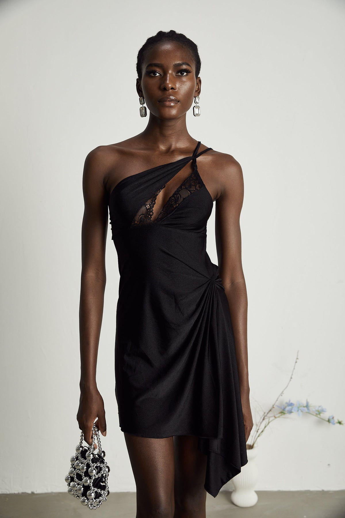 Juana lace-detail asymmetrical mini dress (Final Sale)