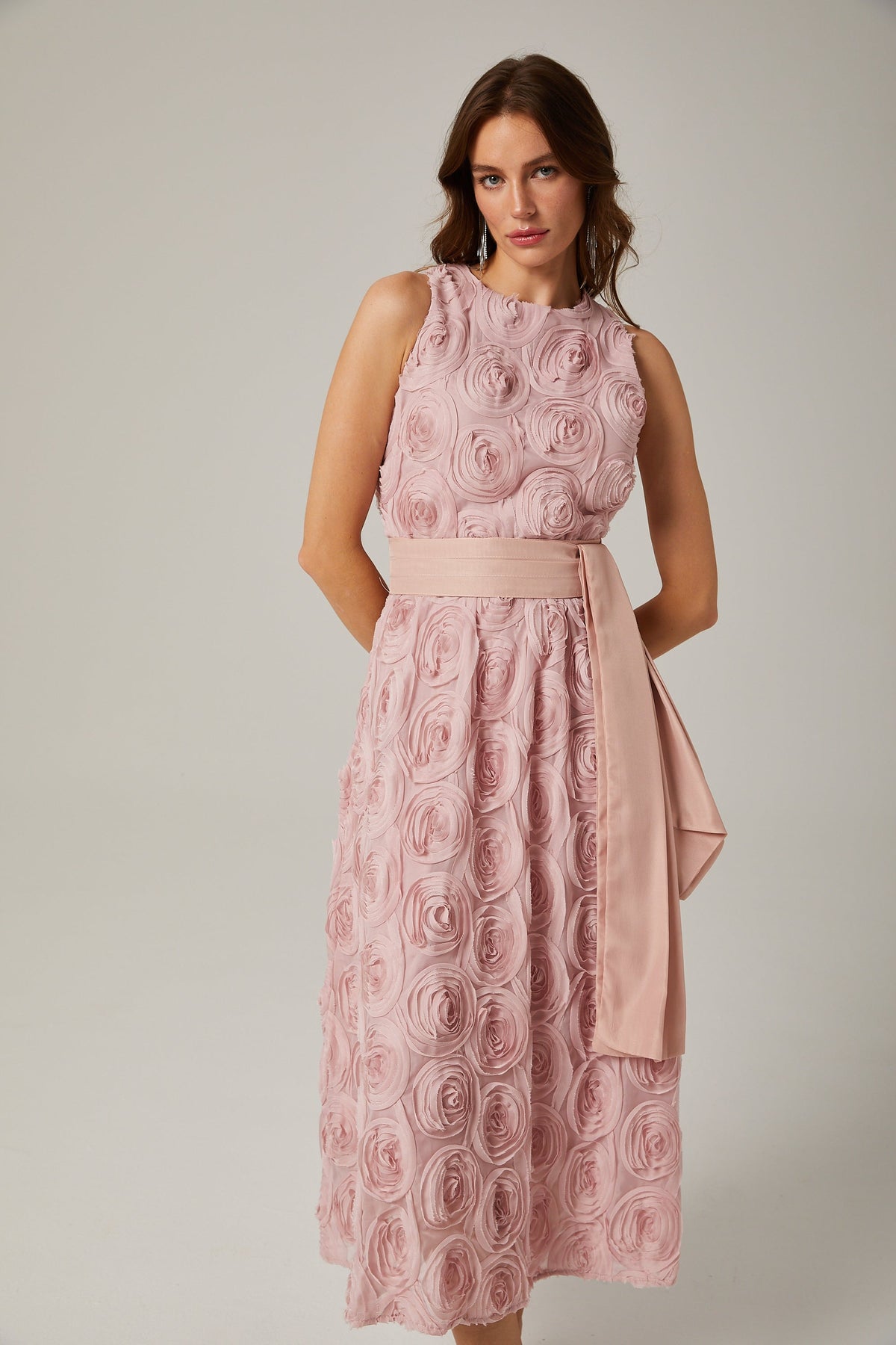 Paulette pink floral tie-waist midi dress (Final Sale-US Only)